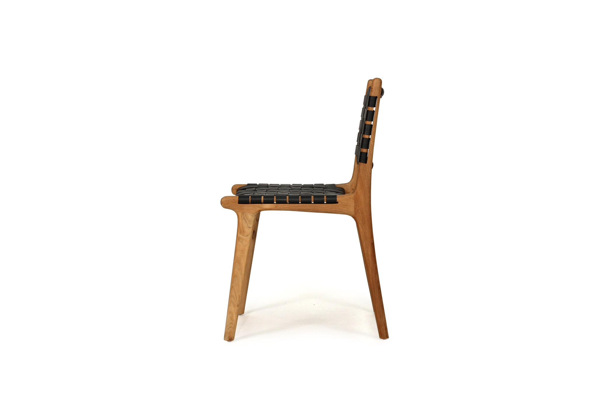 Pasadena Woven Leather Side Chair - Black - Image 4