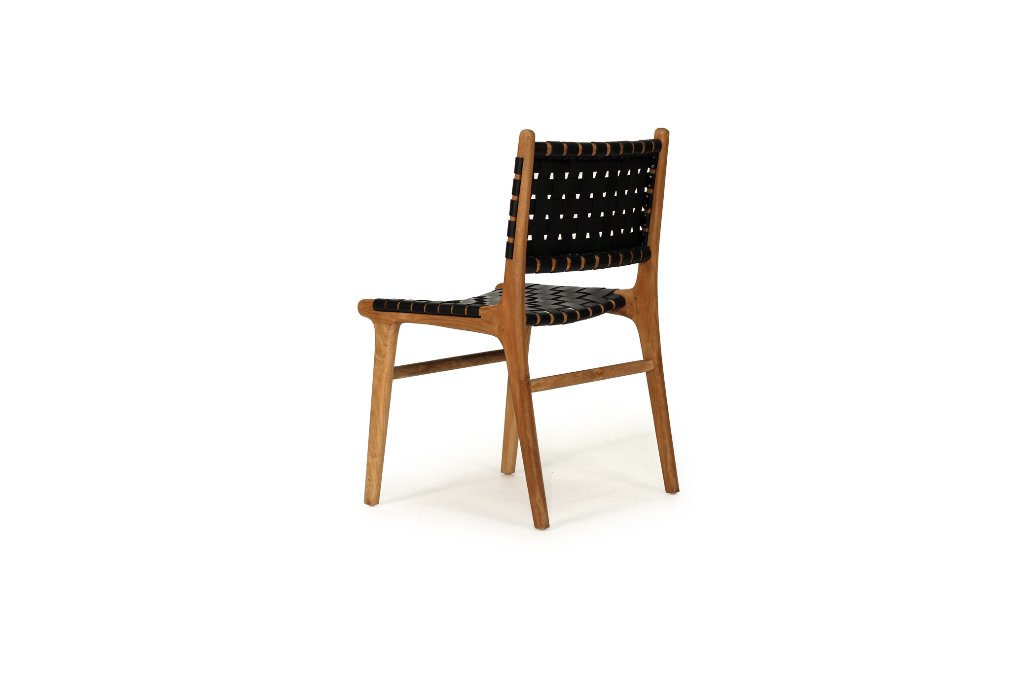 Pasadena Woven Leather Side Chair - Black - Image 5