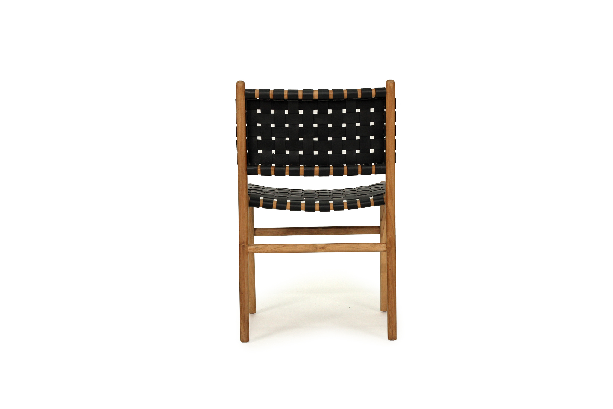 Pasadena Woven Leather Side Chair - Black - Image 6