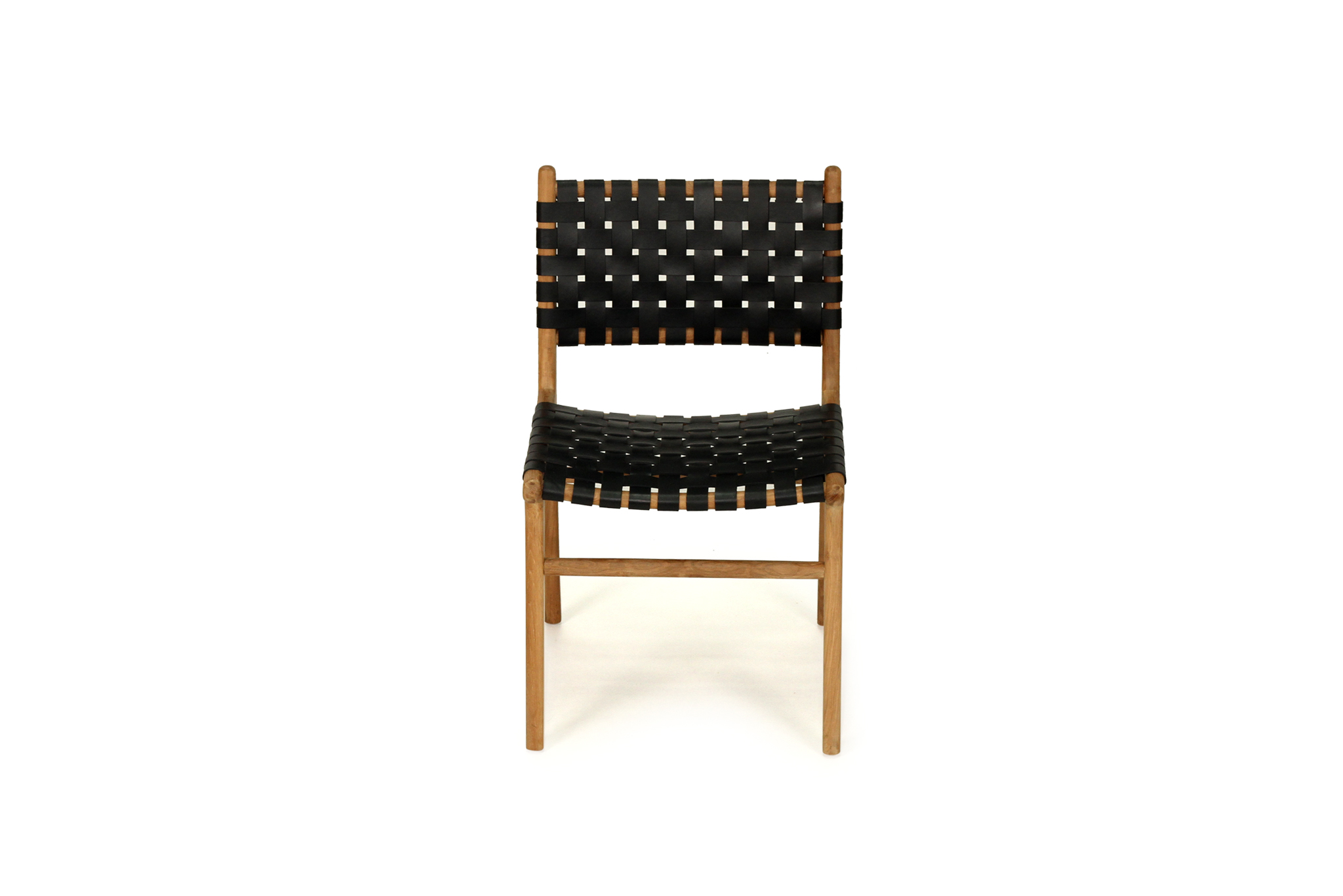 Pasadena Woven Leather Side Chair - Black - Image 9