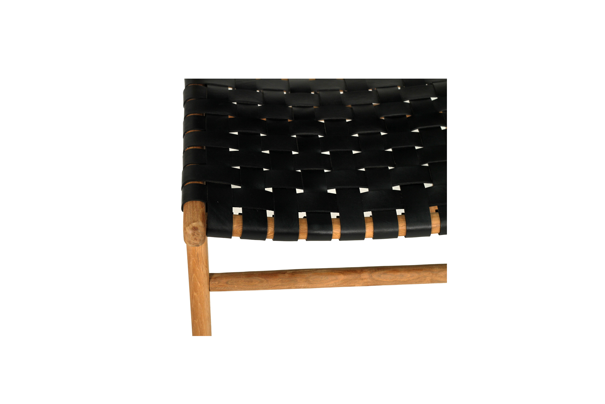 Pasadena Woven Leather Side Chair - Black - Image 7