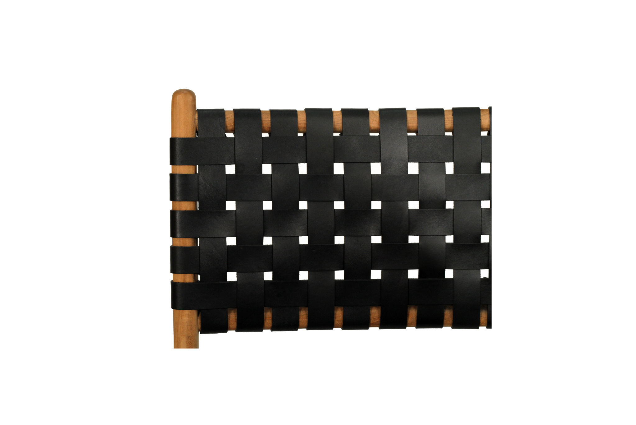 Pasadena Woven Leather Side Chair - Black - Image 10