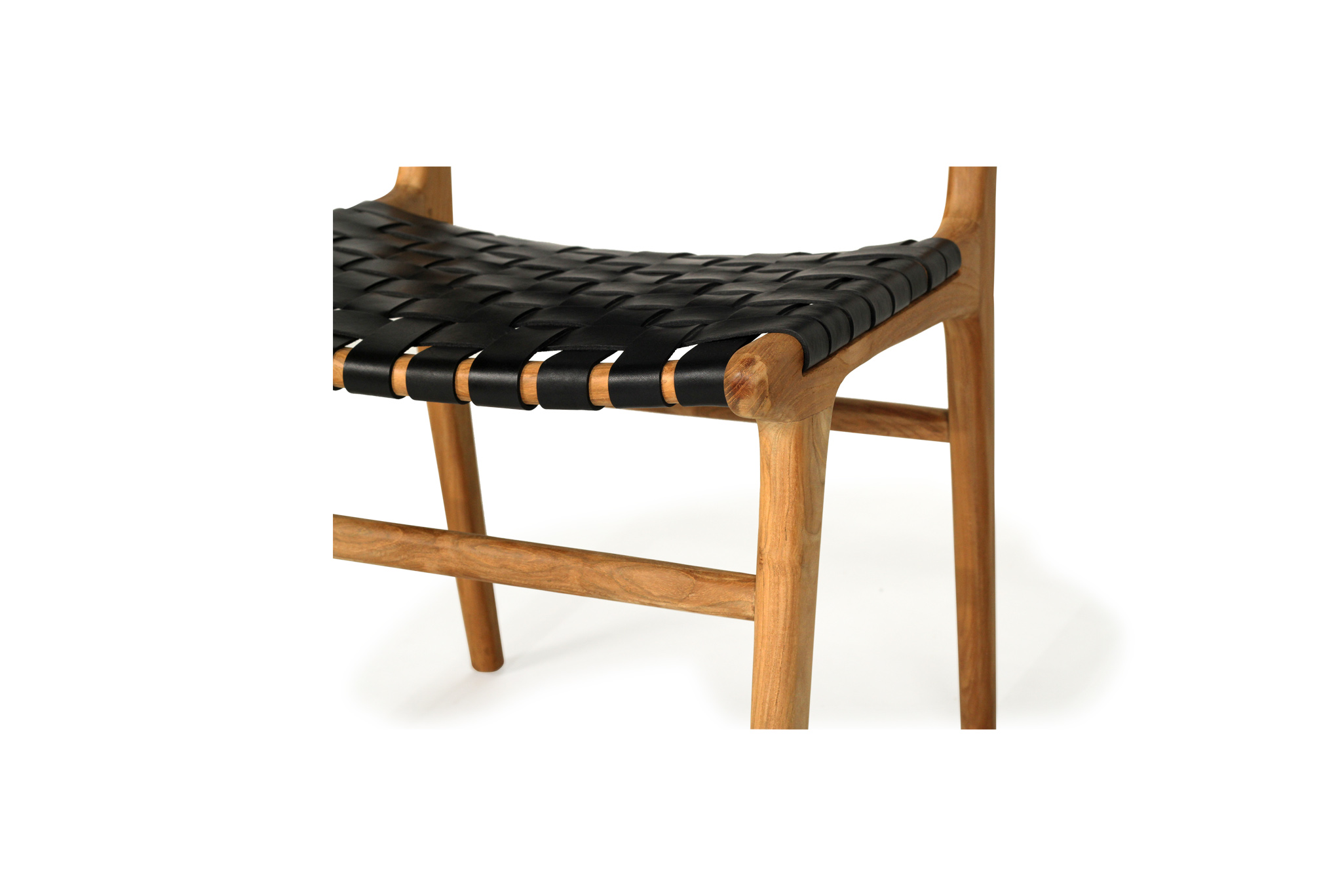 Pasadena Woven Leather Side Chair - Black - Image 8