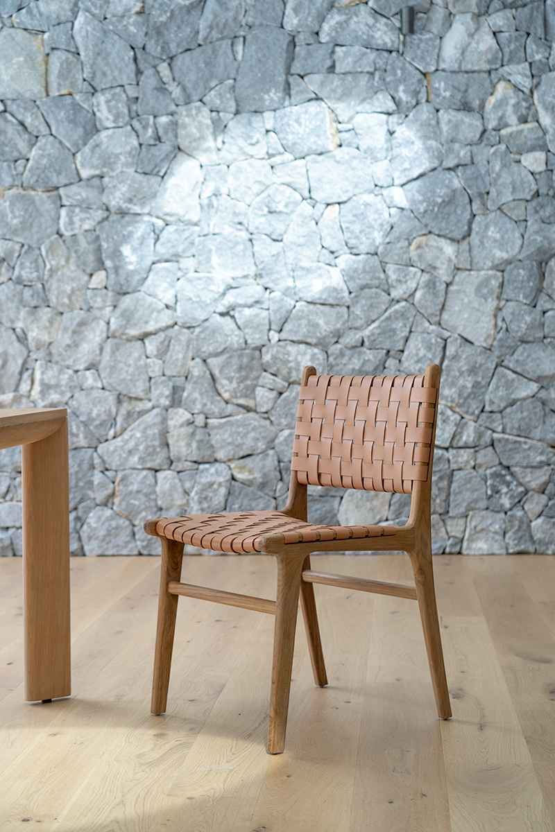 Pasadena Woven Leather Side Chair - Natural - Image 2