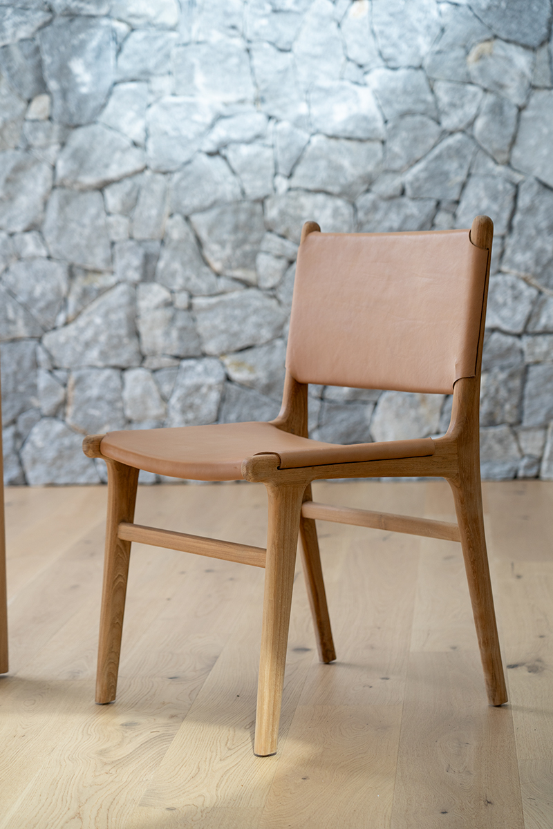 Pasadena Leather Side Chair - Natural - Image 2