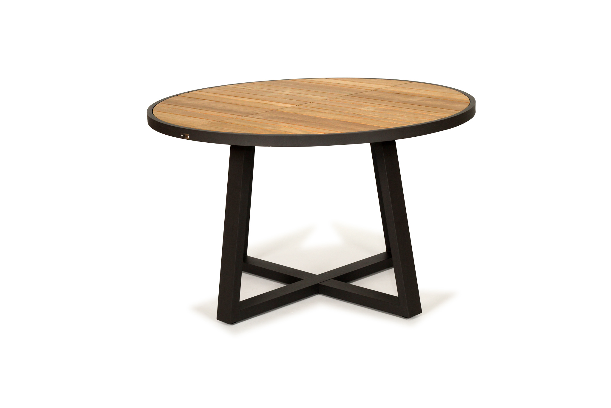 Watego Outdoor Round Dining Table - 1.25m - Asteroid Black (charcoal) Powder Coated Legs - Image 4