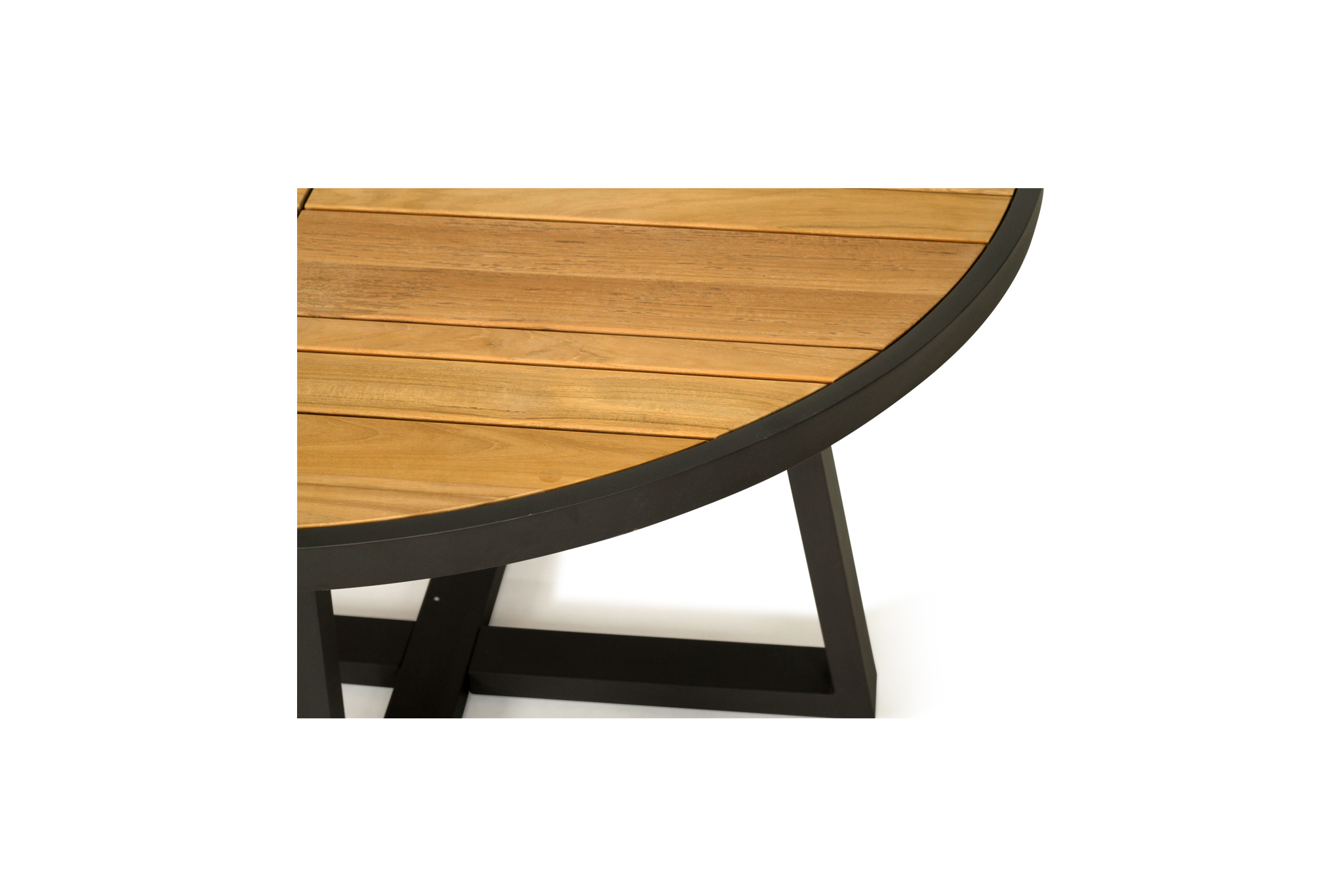 Watego Outdoor Round Dining Table - 1.25m - Asteroid Black (charcoal) Powder Coated Legs - Image 8