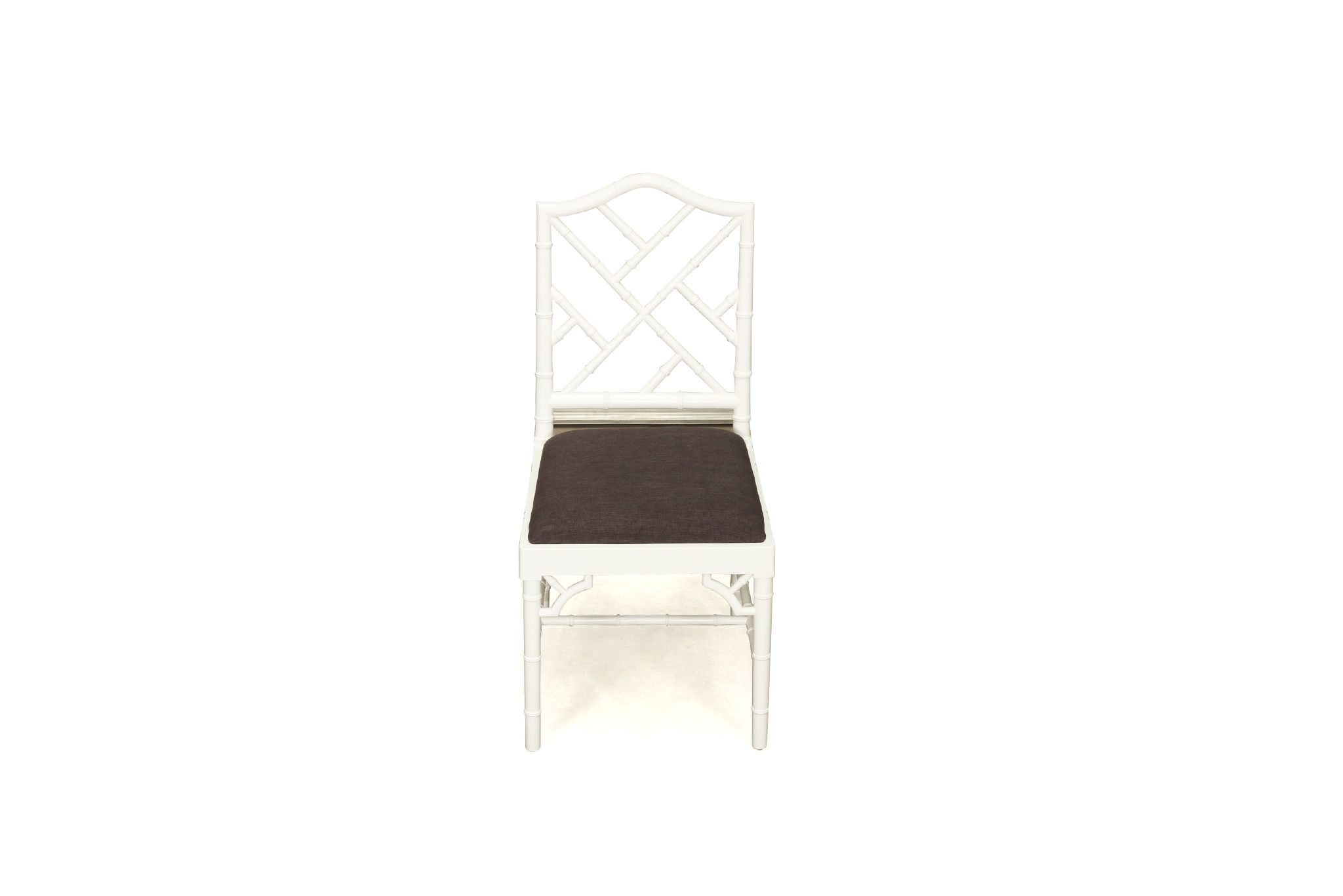 Chippendale Dining Chair - White with Charcoal Fabric - Image 3
