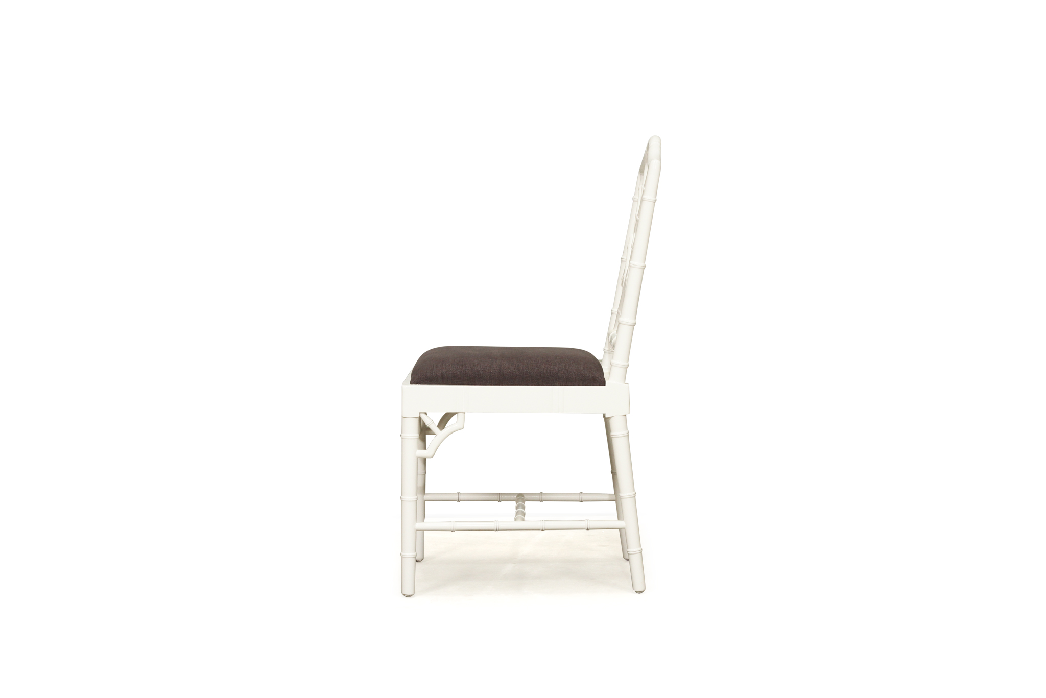 Chippendale Dining Chair - White with Charcoal Fabric - Image 5