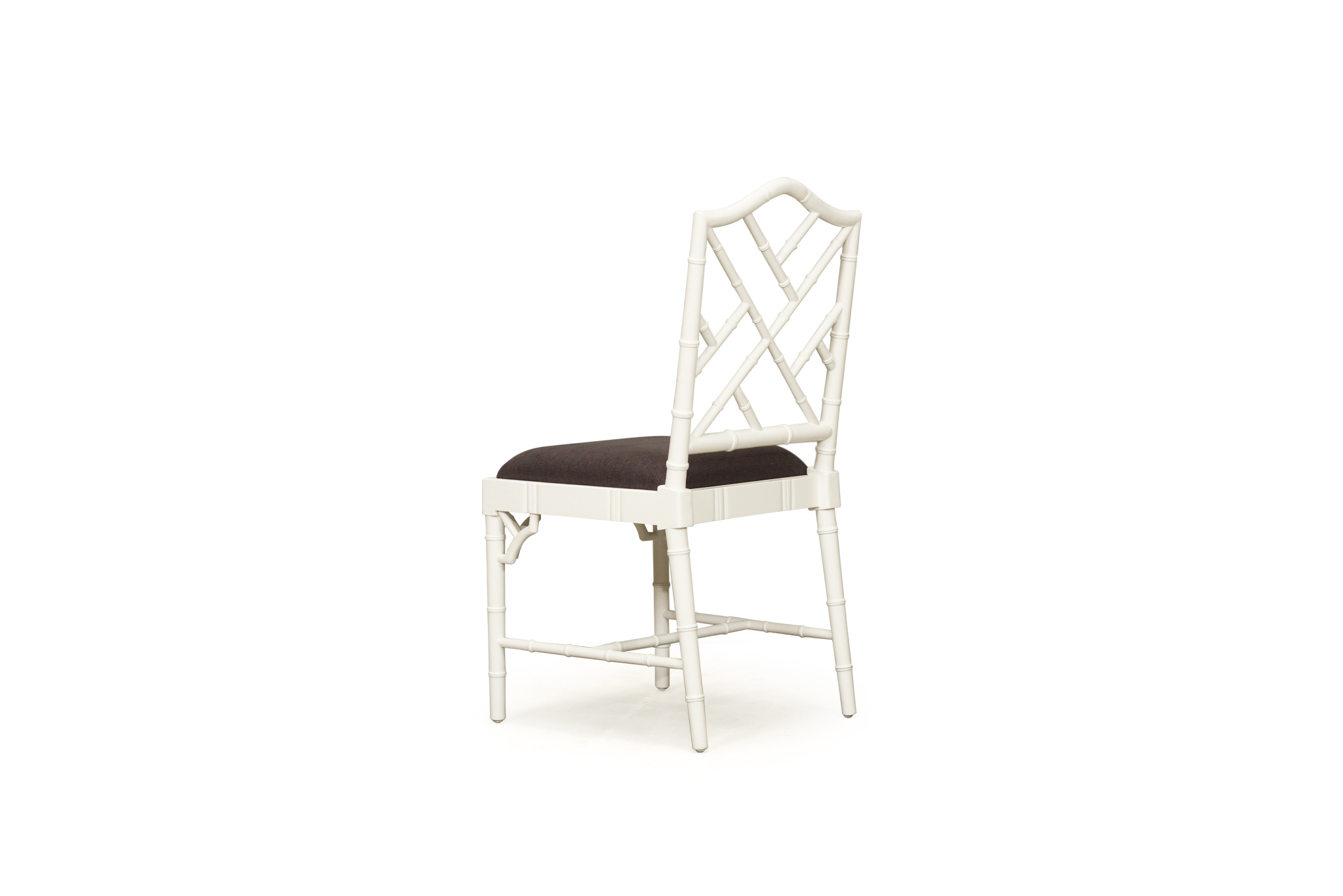 Chippendale Dining Chair - White with Charcoal Fabric - Image 6