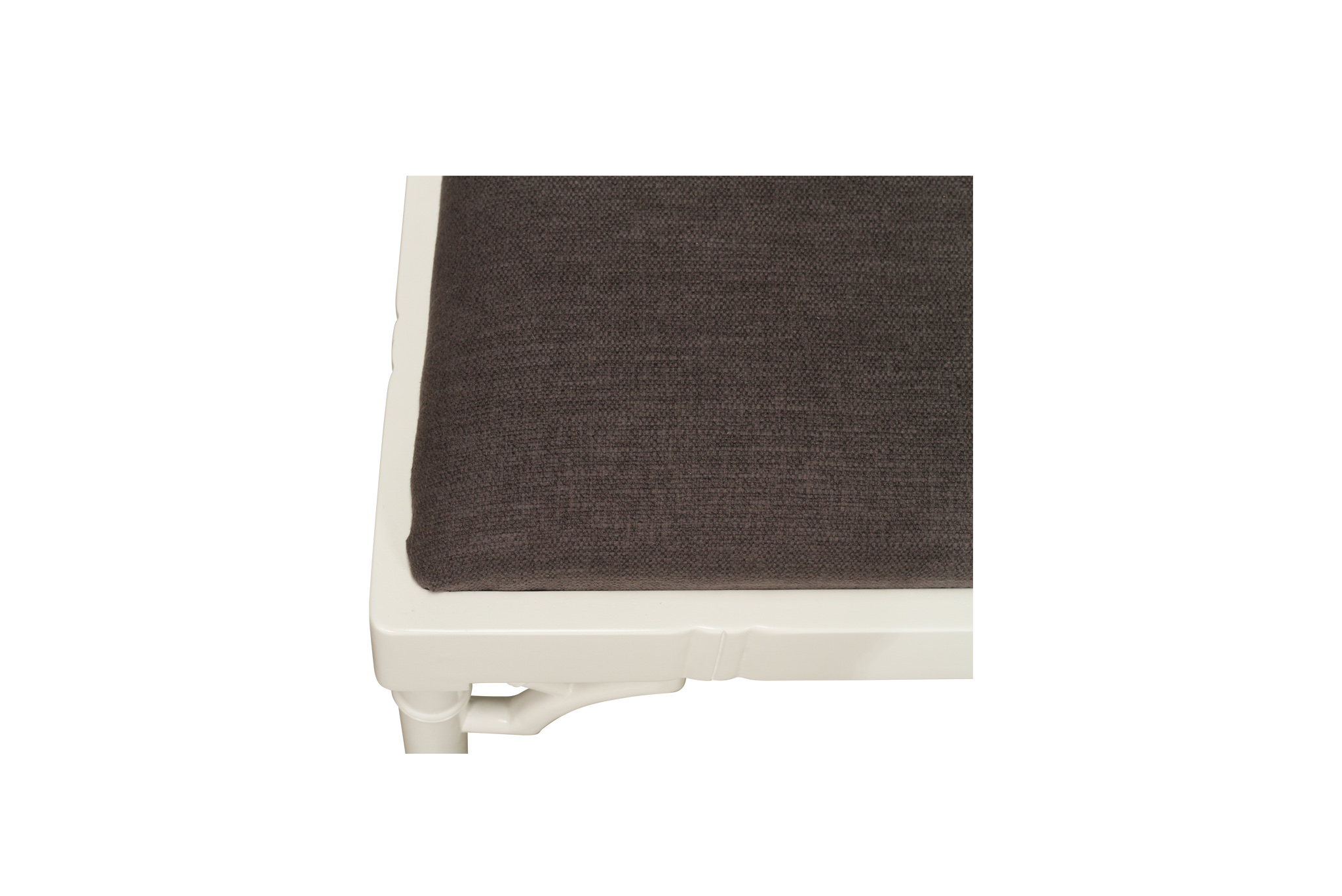 Chippendale Dining Chair - White with Charcoal Fabric - Image 8