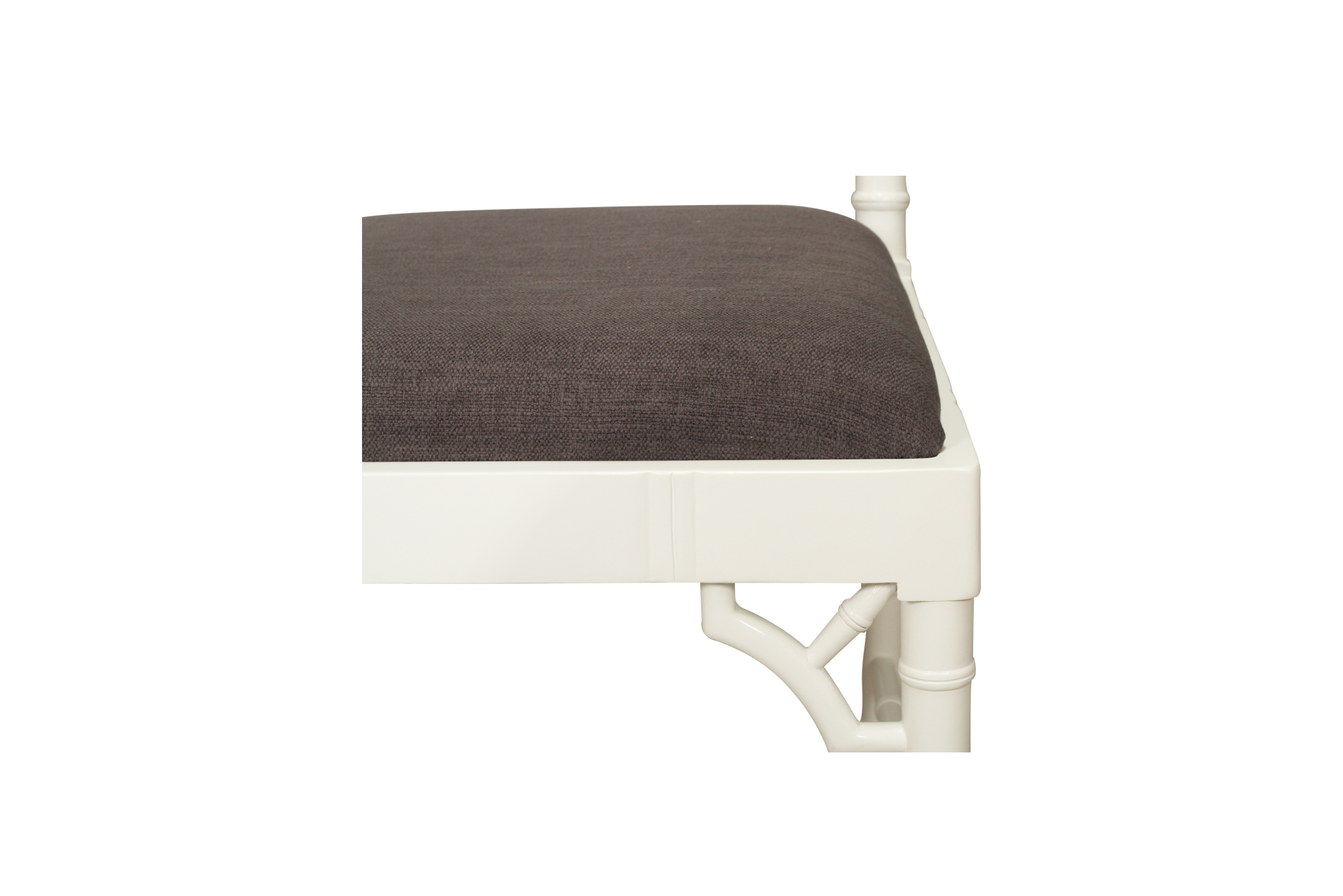 Chippendale Dining Chair - White with Charcoal Fabric - Image 9