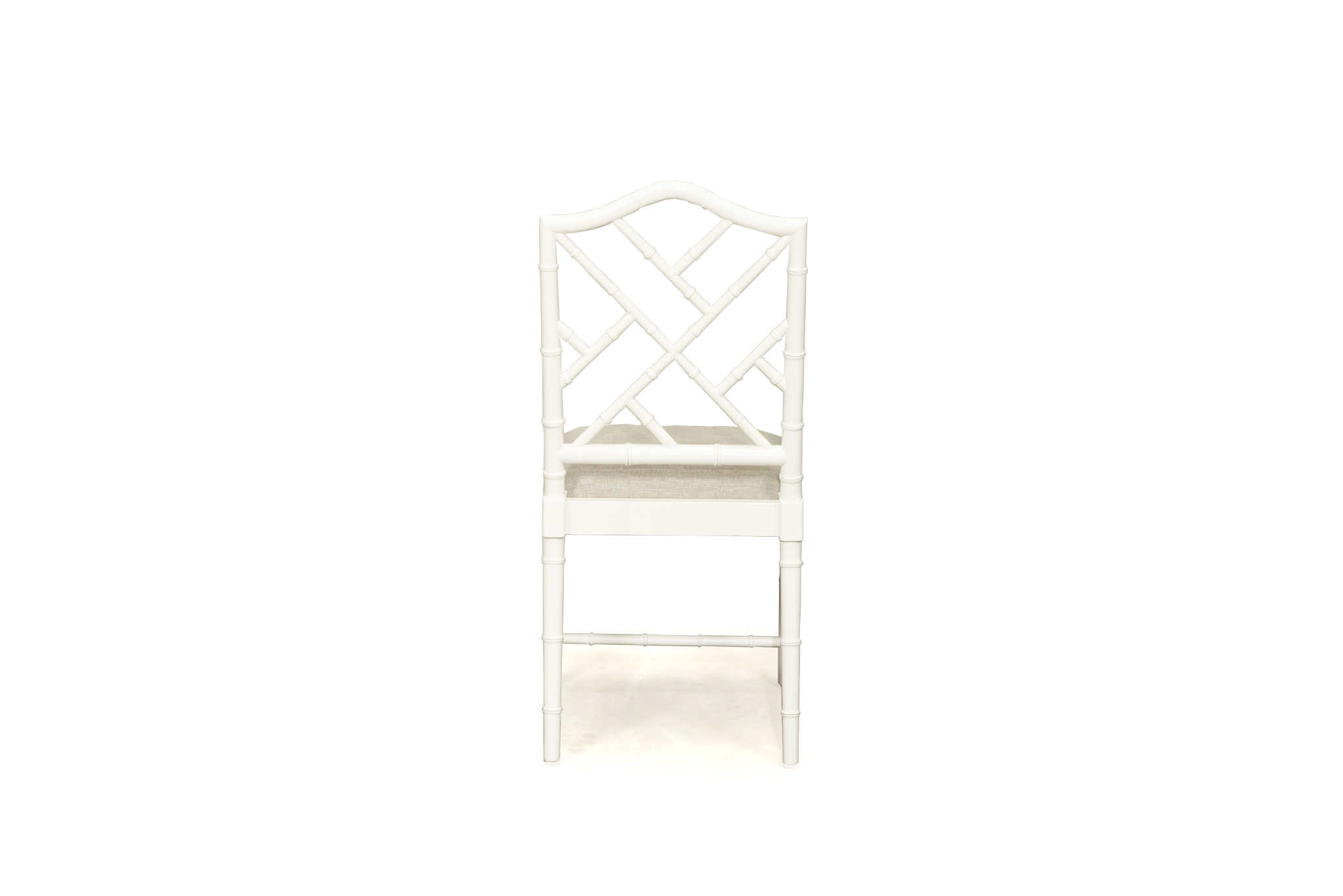 Chippendale Dining Chair - White with Linen Fabric - Image 8