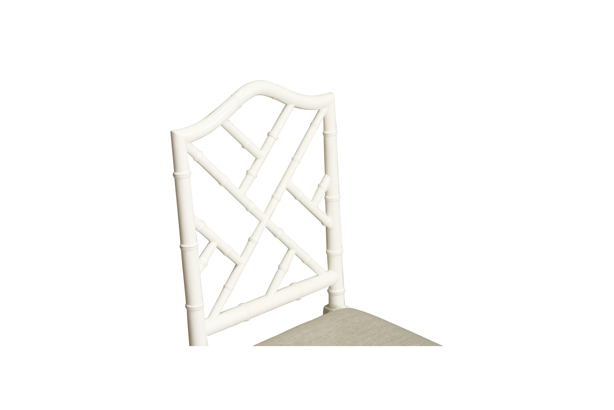 Chippendale Dining Chair - White with Linen Fabric - Image 9