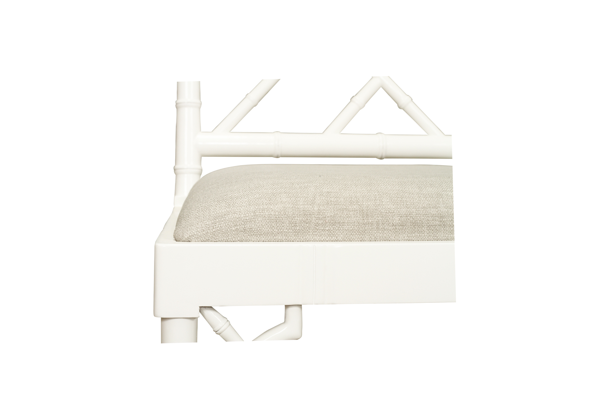 Chippendale Dining Chair - White with Linen Fabric - Image 10