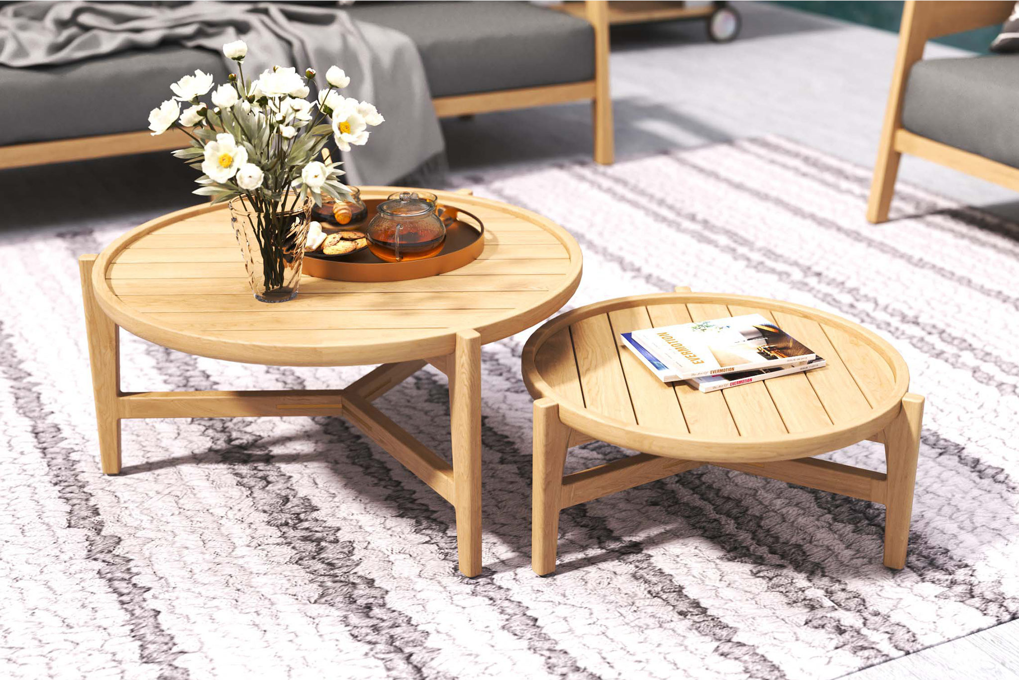 Kingscliff Outdoor Round Coffee Table - 80cm - Image 11