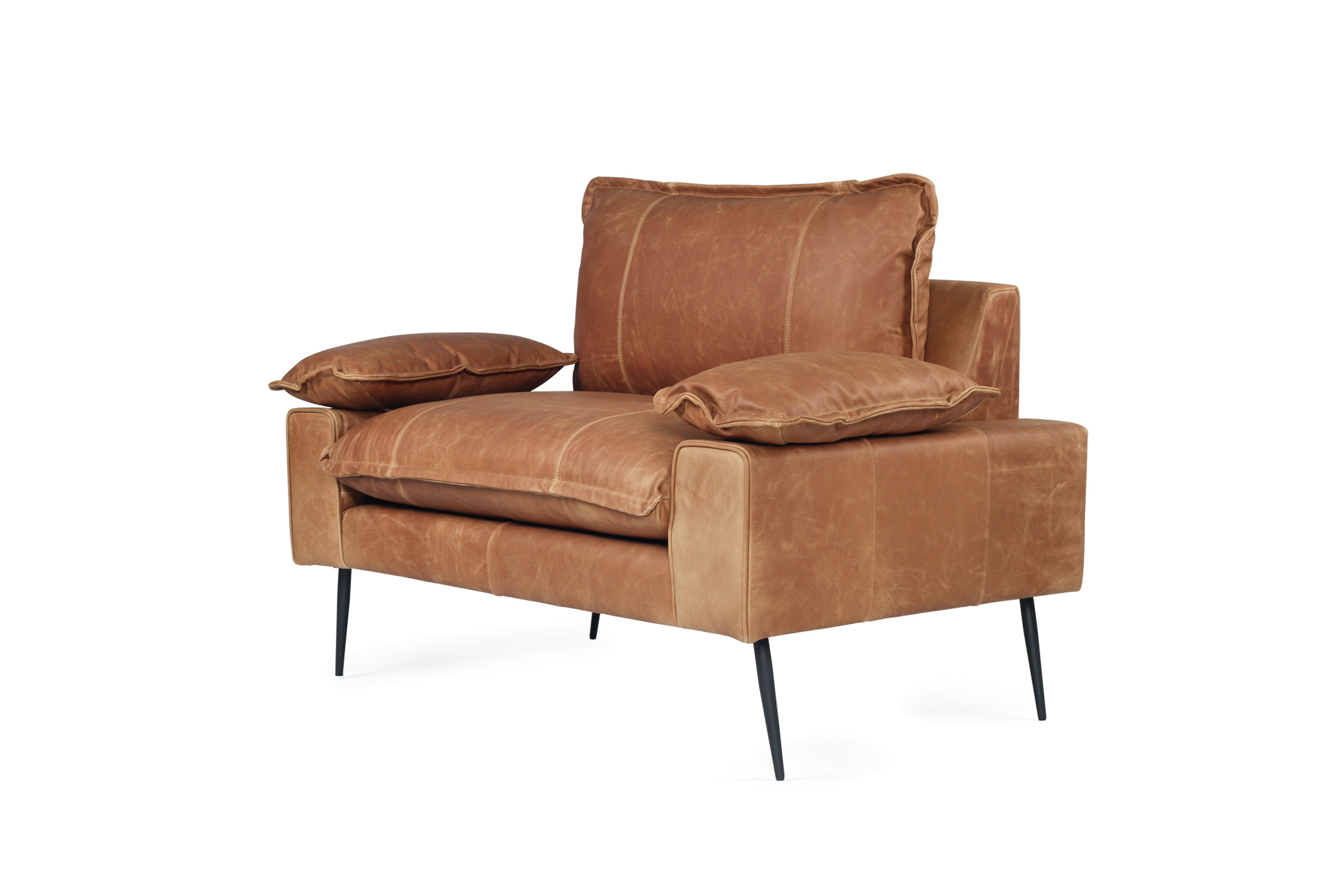Marly 1 Seater Sofa - Cognac Leather - Image 3