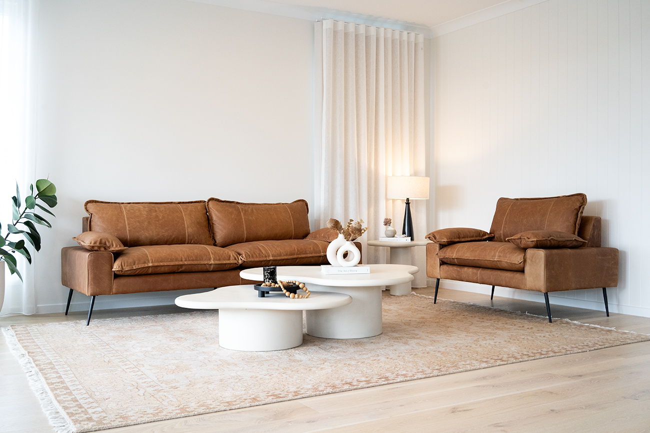Marly 1 Seater Sofa - Cognac Leather - Image 14