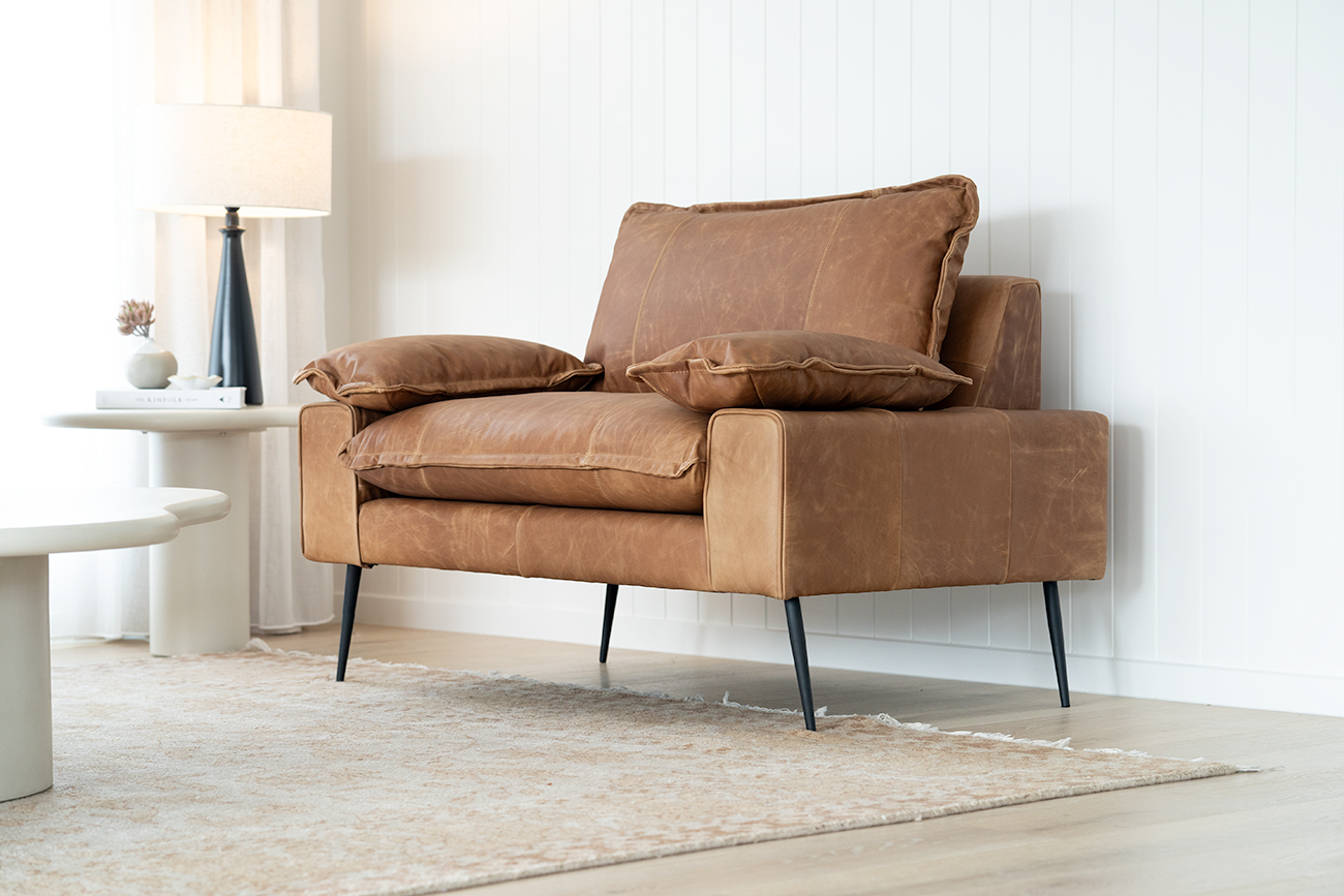 Marly 1 Seater Sofa - Cognac Leather - Image 2