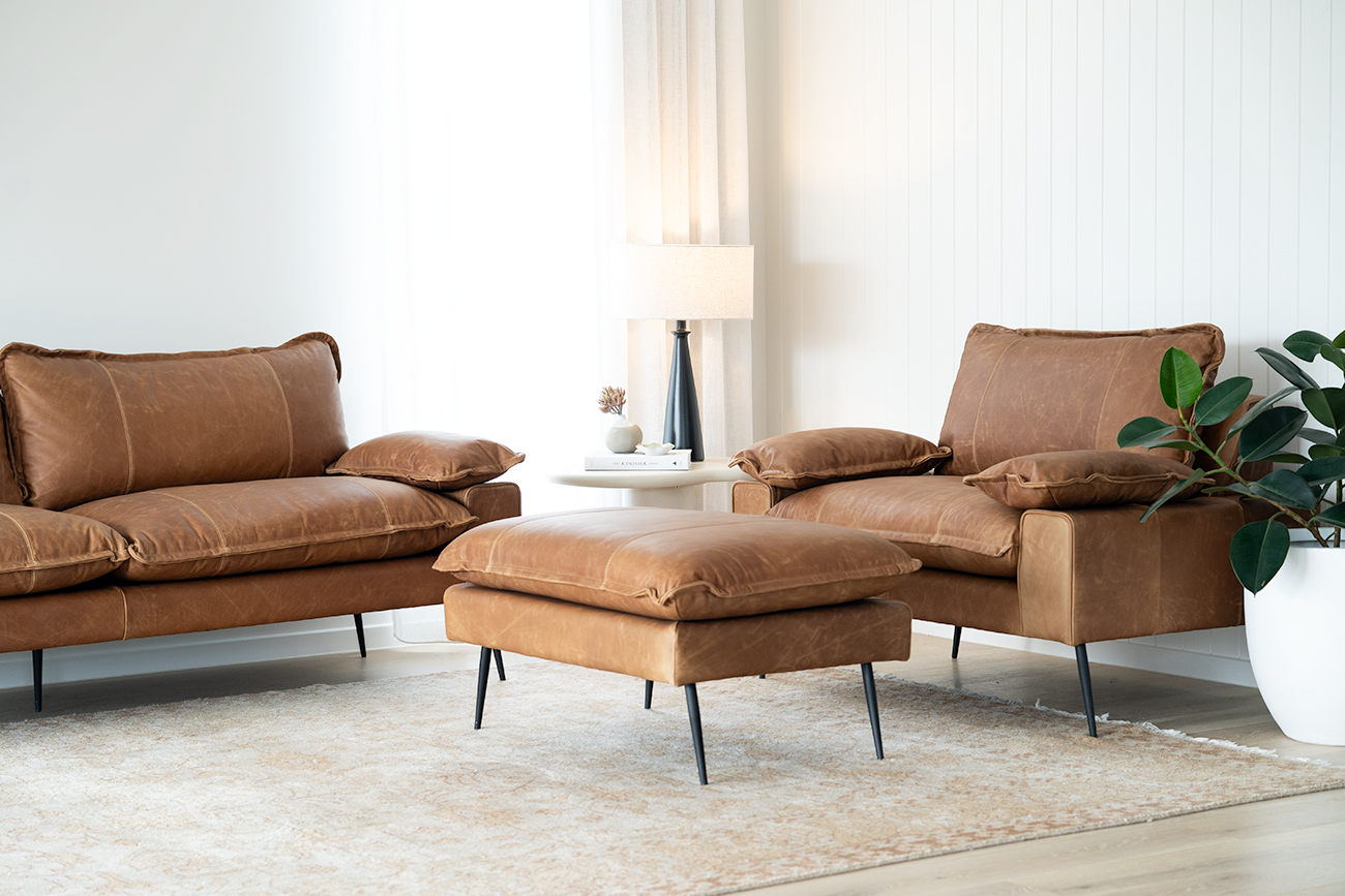 Marly Footstool - Cognac Leather - Image 2