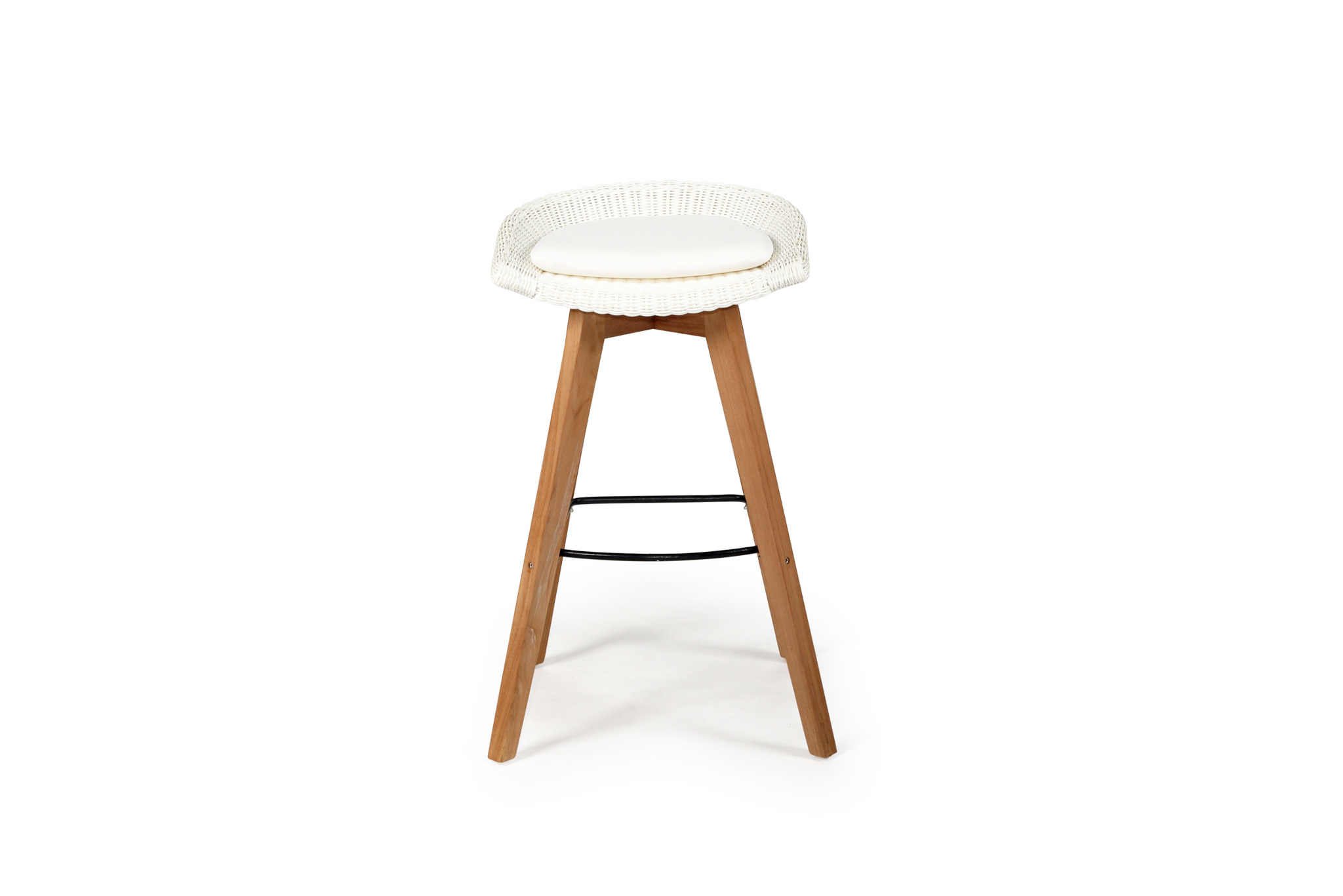 Oceanic Outdoor Backless Bar Stool - White - Image 4