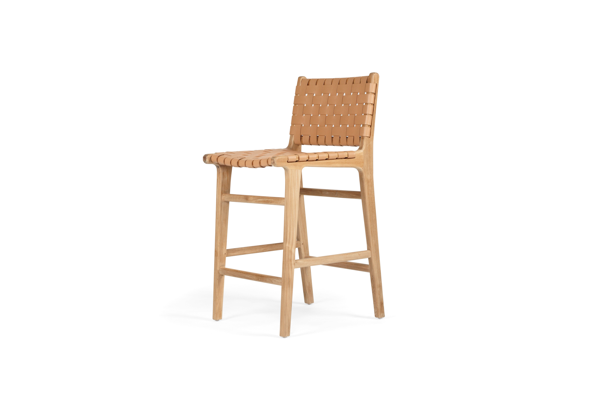 Pasadena Leather Counter Stool - Natural - Woven