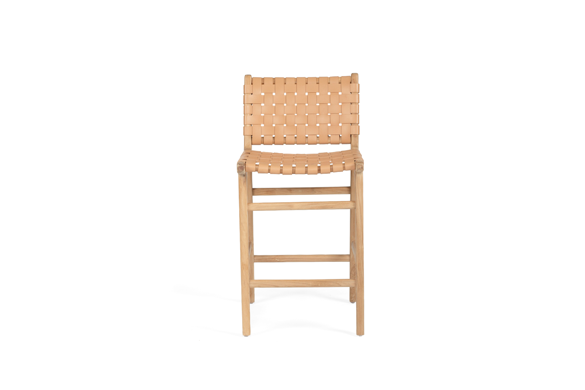 Pasadena Leather Counter Stool - Natural - Woven - Image 3