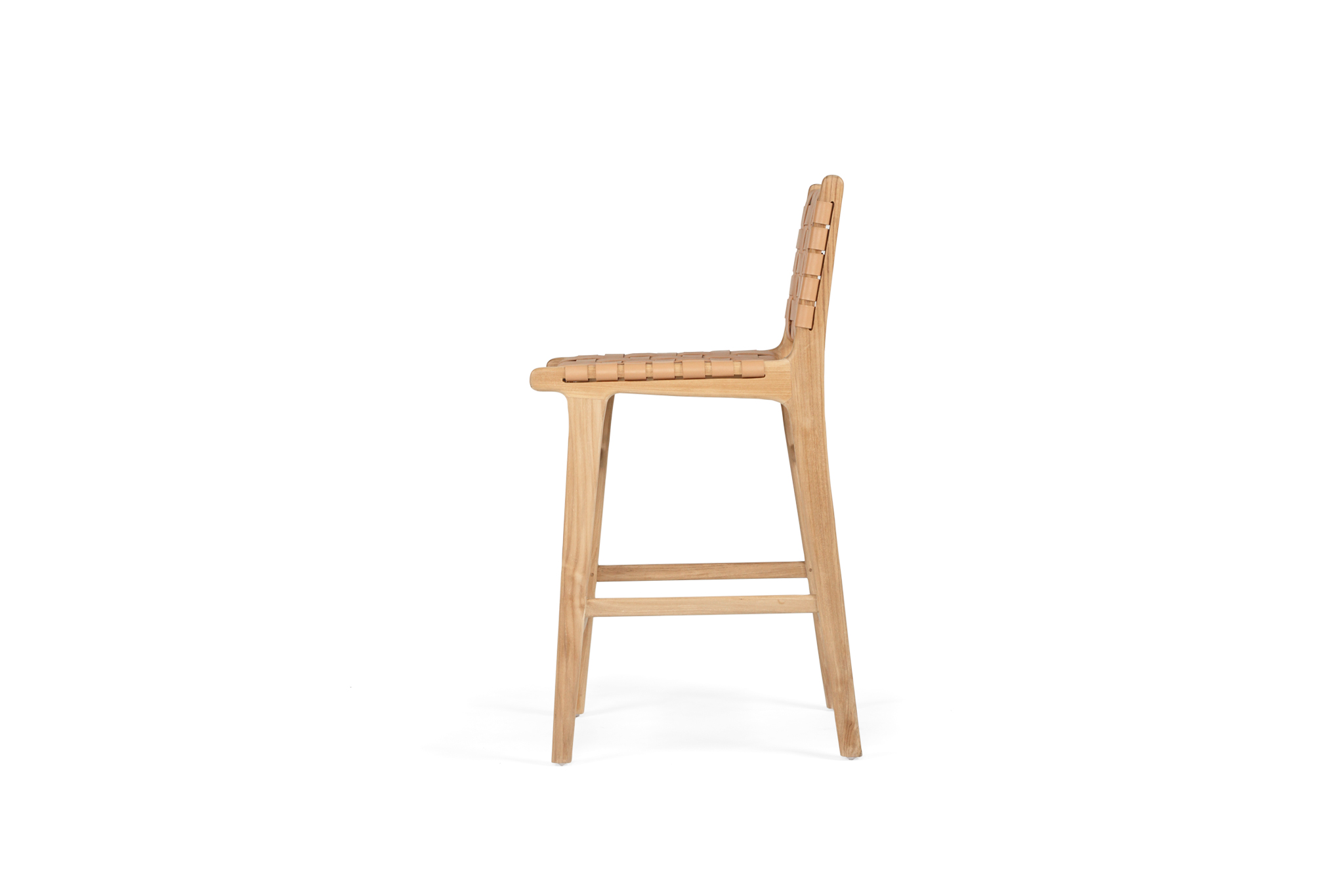 Pasadena Leather Counter Stool - Natural - Woven - Image 4