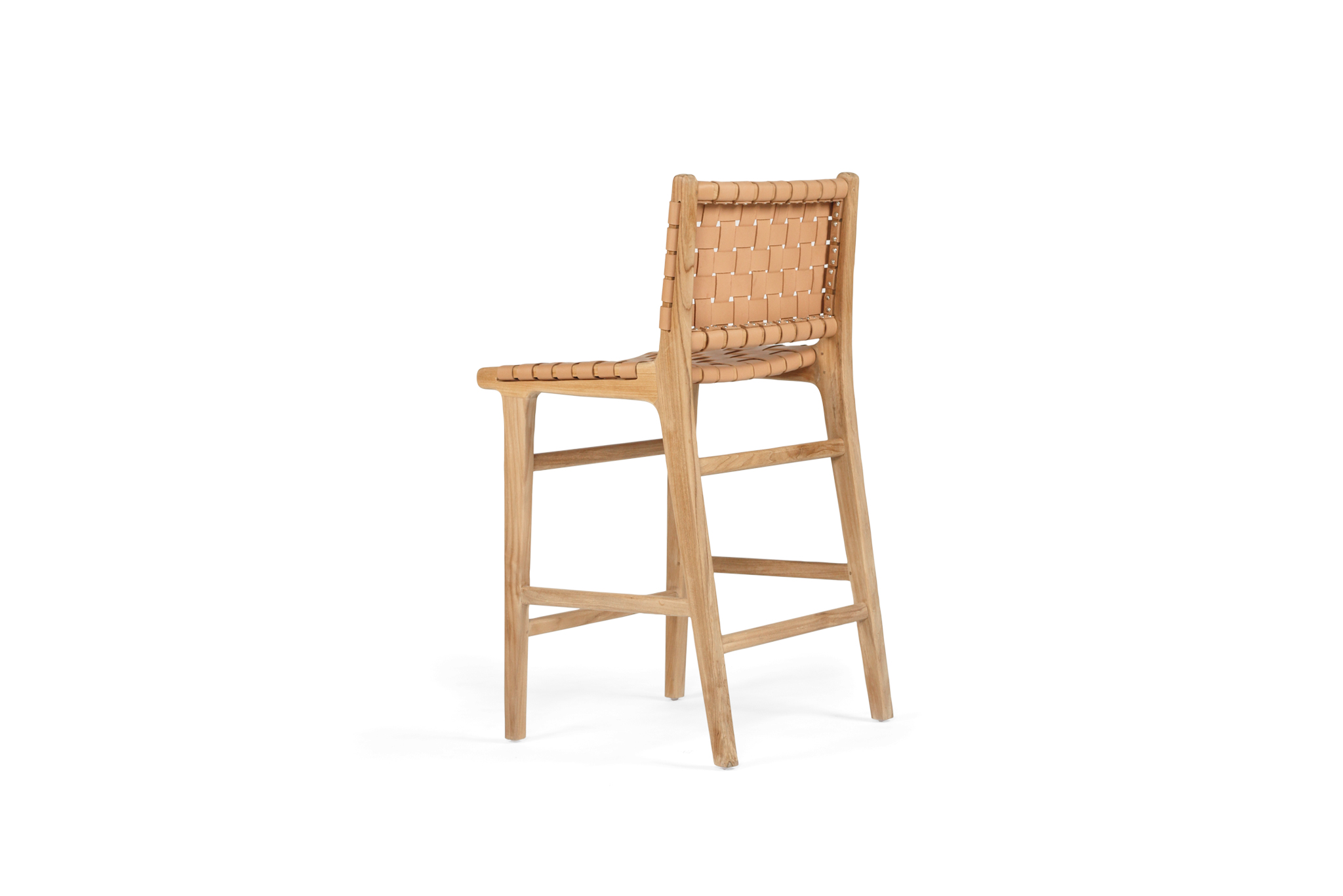 Pasadena Leather Counter Stool - Natural - Woven - Image 5