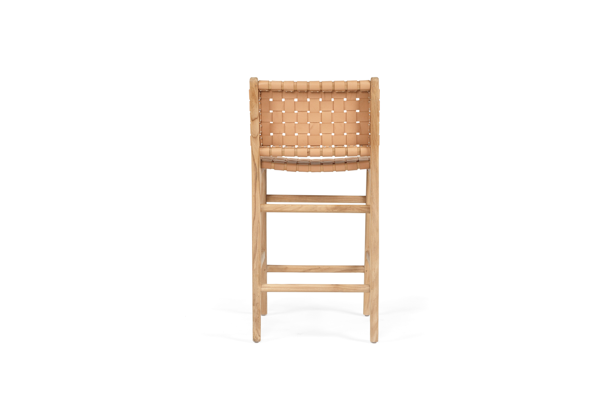 Pasadena Leather Counter Stool - Natural - Woven - Image 6