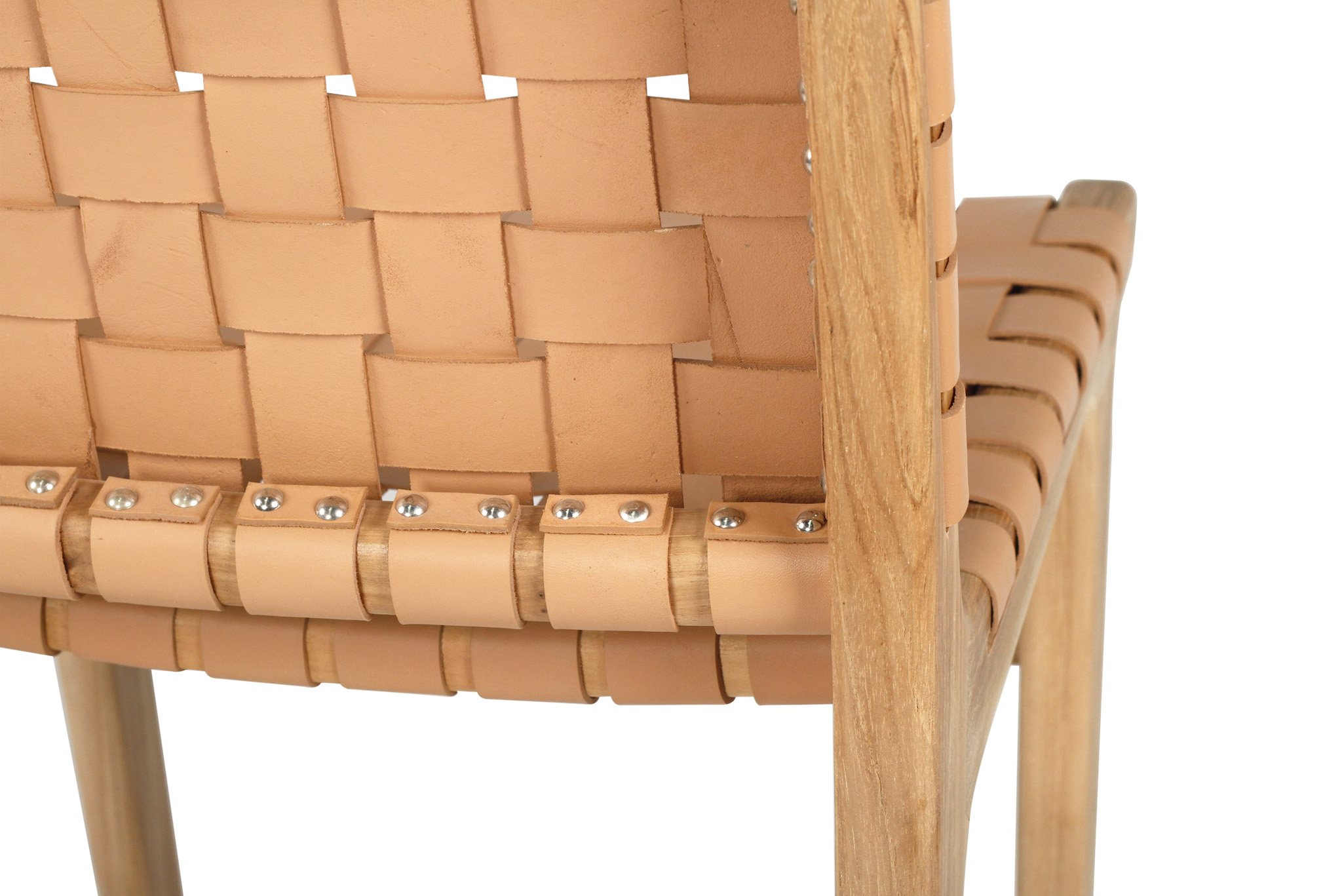 Pasadena Leather Counter Stool - Natural - Woven - Image 9