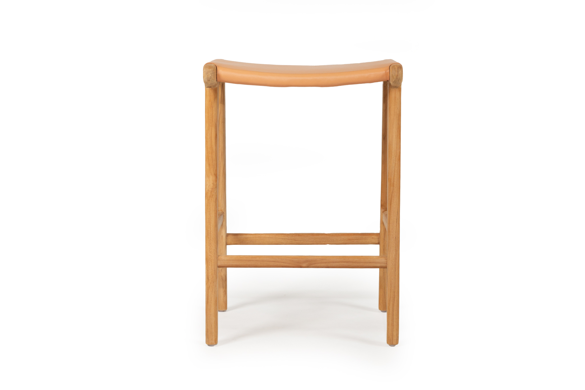 Pasadena Leather Saddle Stool - Flat Natural