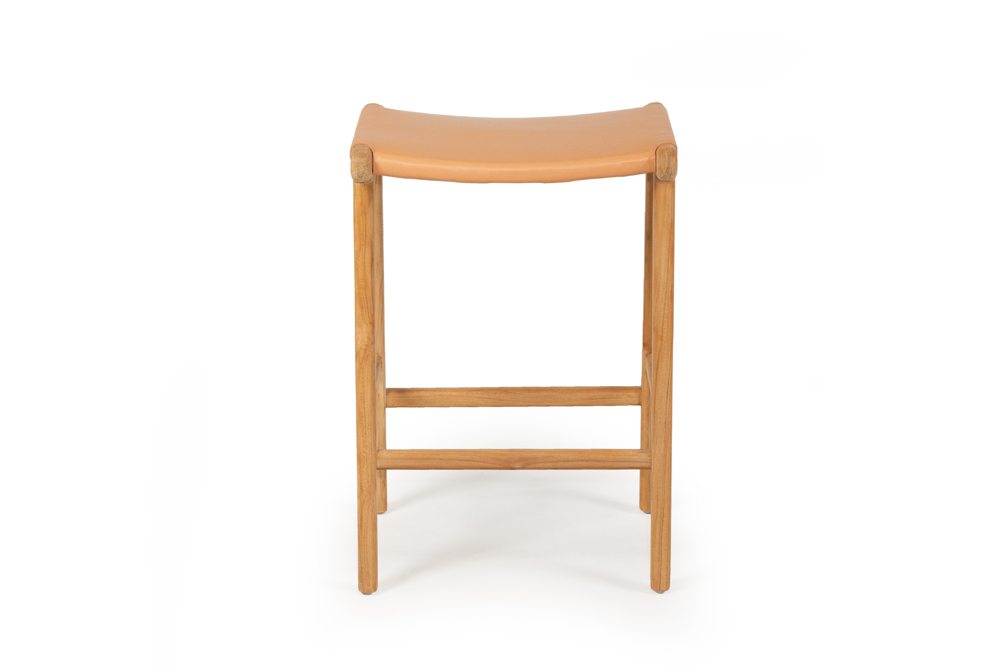 Pasadena Leather Saddle Stool - Flat Natural - Image 3