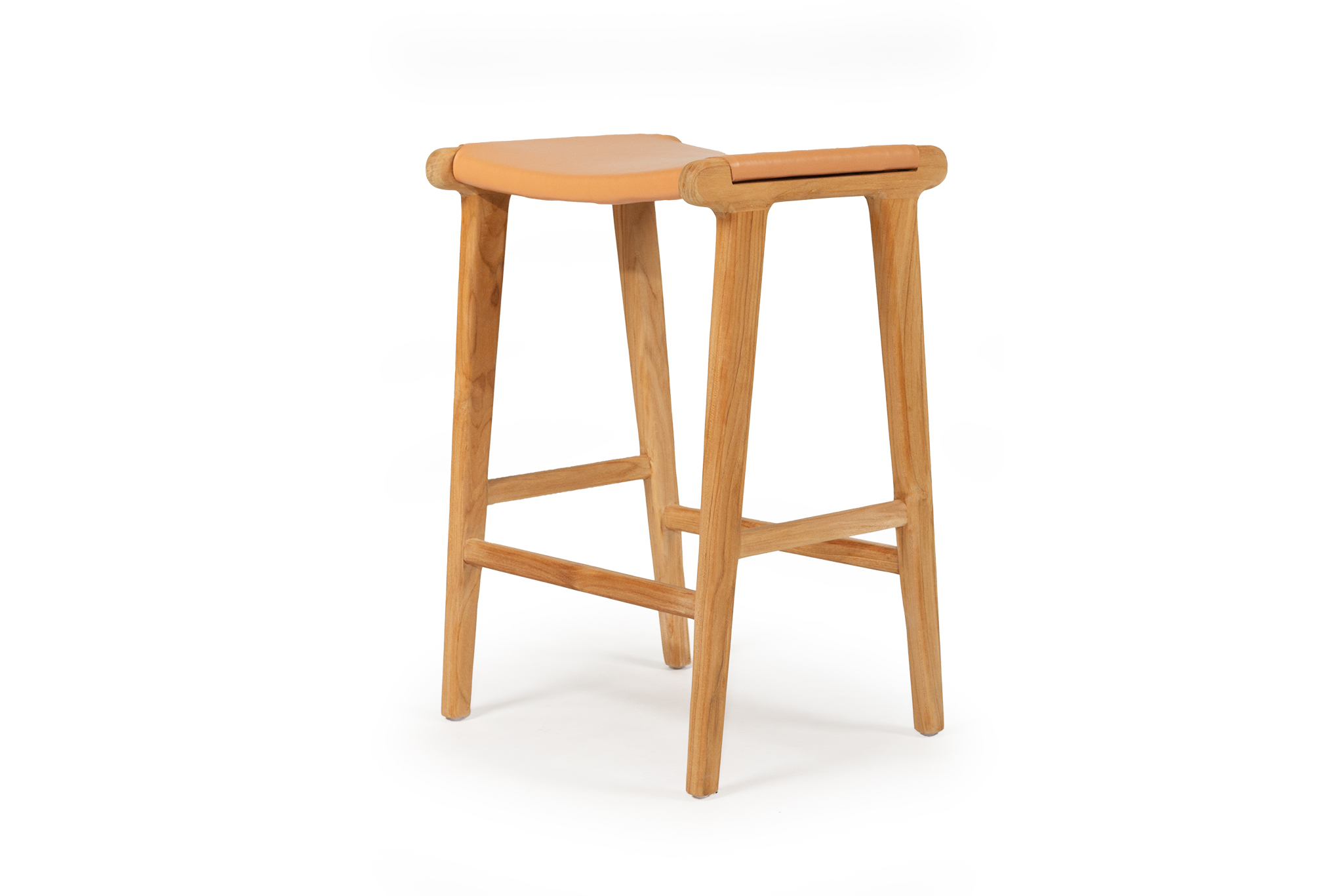 Pasadena Leather Saddle Stool - Flat Natural - Image 4