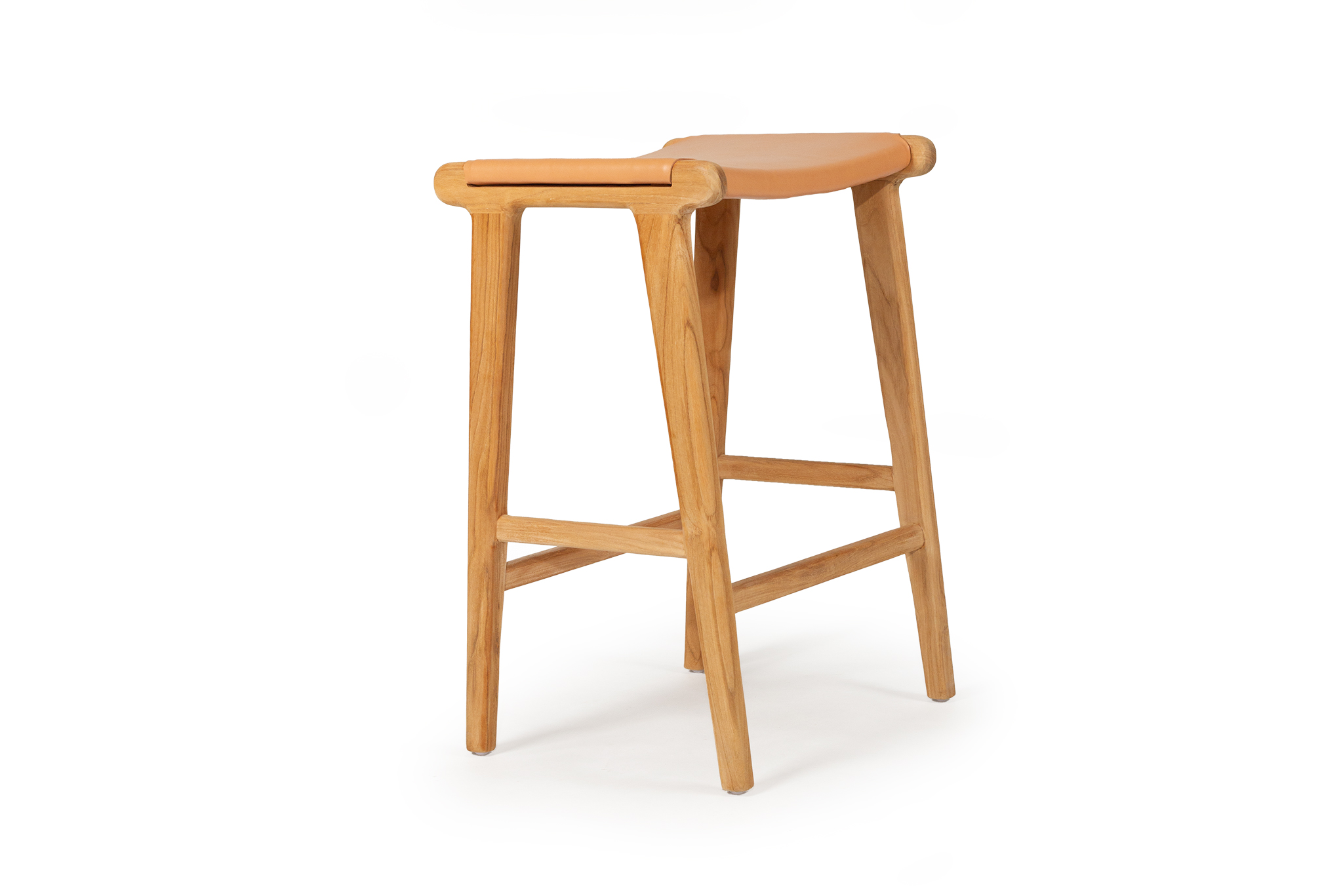 Pasadena Leather Saddle Stool - Flat Natural - Image 6