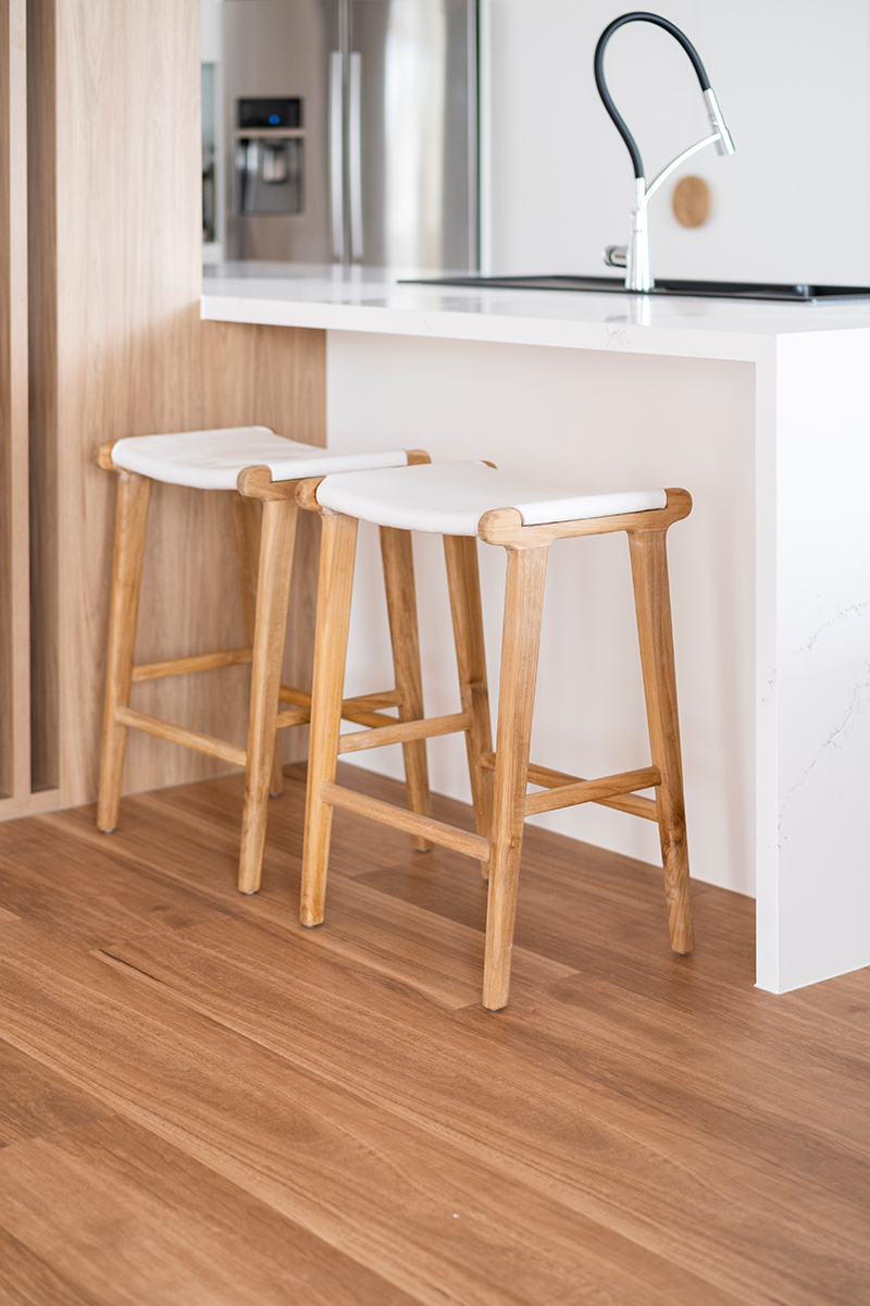 Pasadena Leather Saddle Stool - White - Flat - Image 14