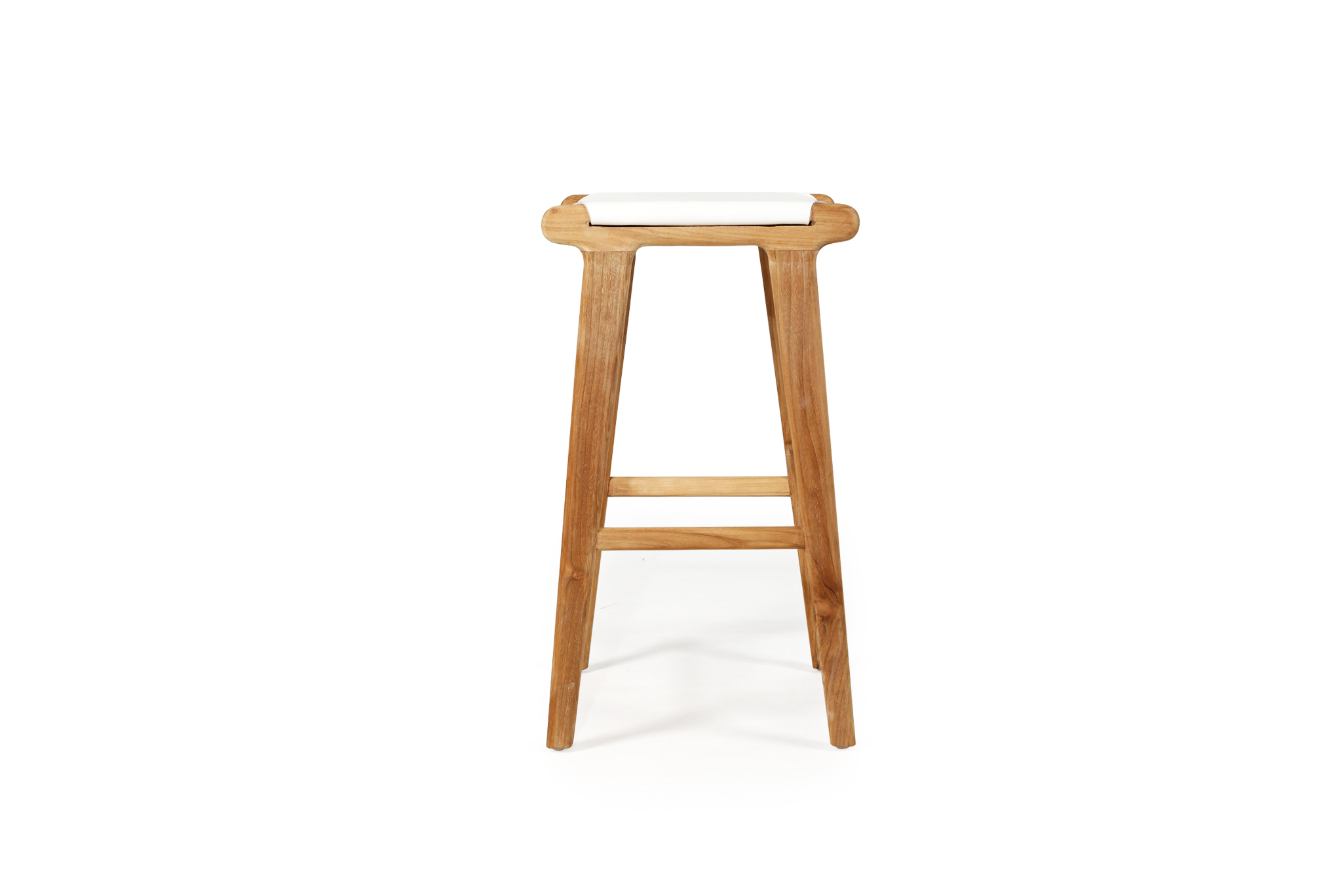 Pasadena Leather Saddle Stool - White - Flat - Image 4