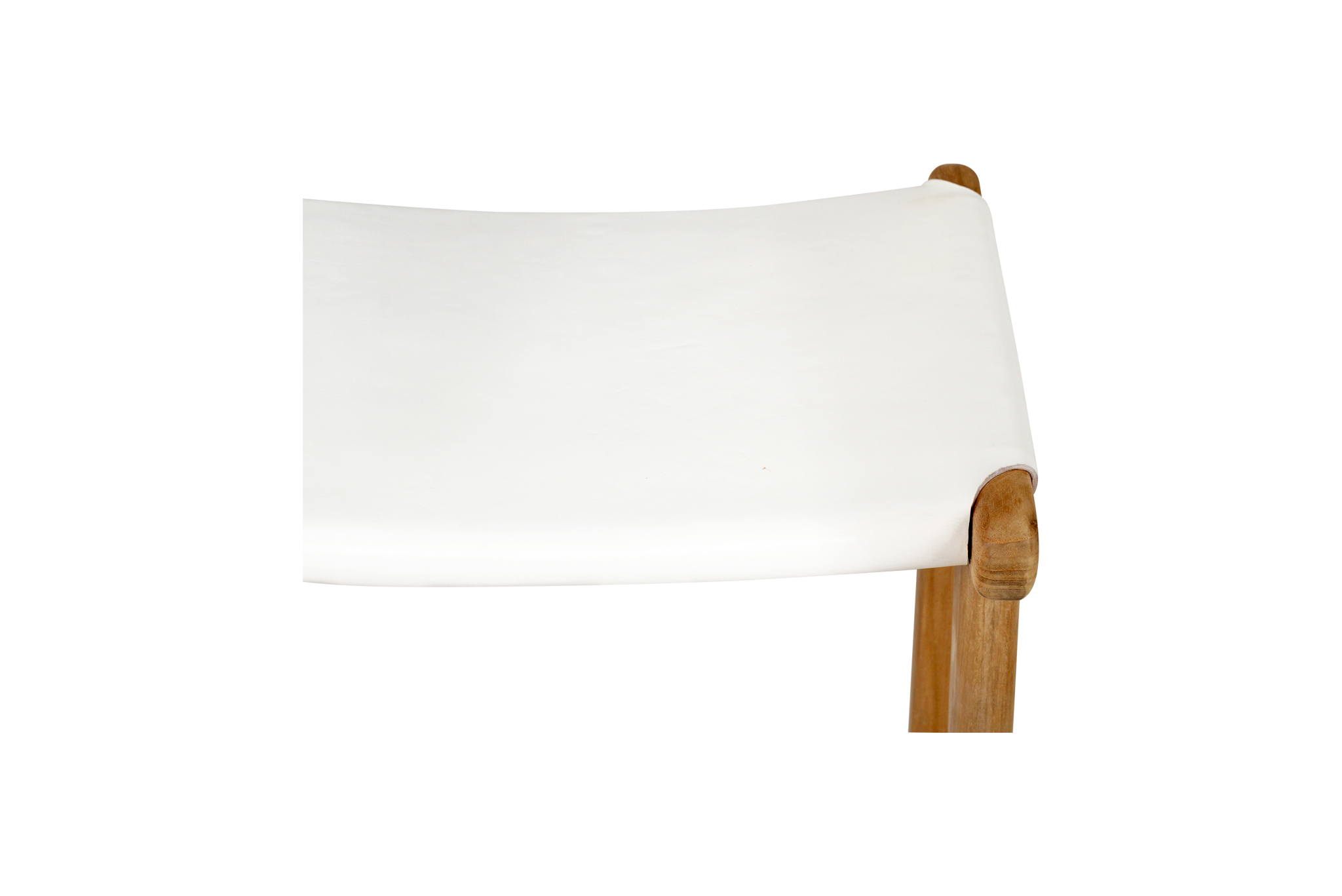 Pasadena Leather Saddle Stool - White - Flat - Image 8