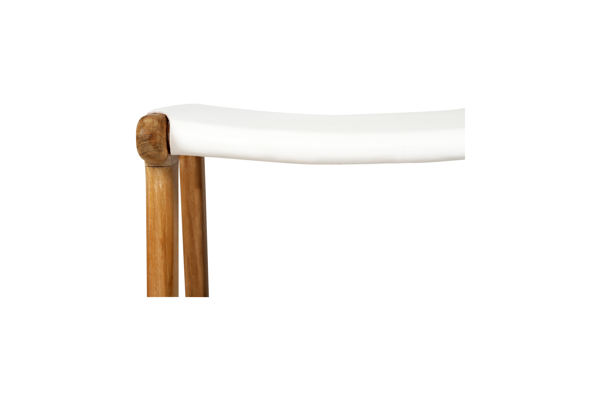 Pasadena Leather Saddle Stool - White - Flat - Image 9