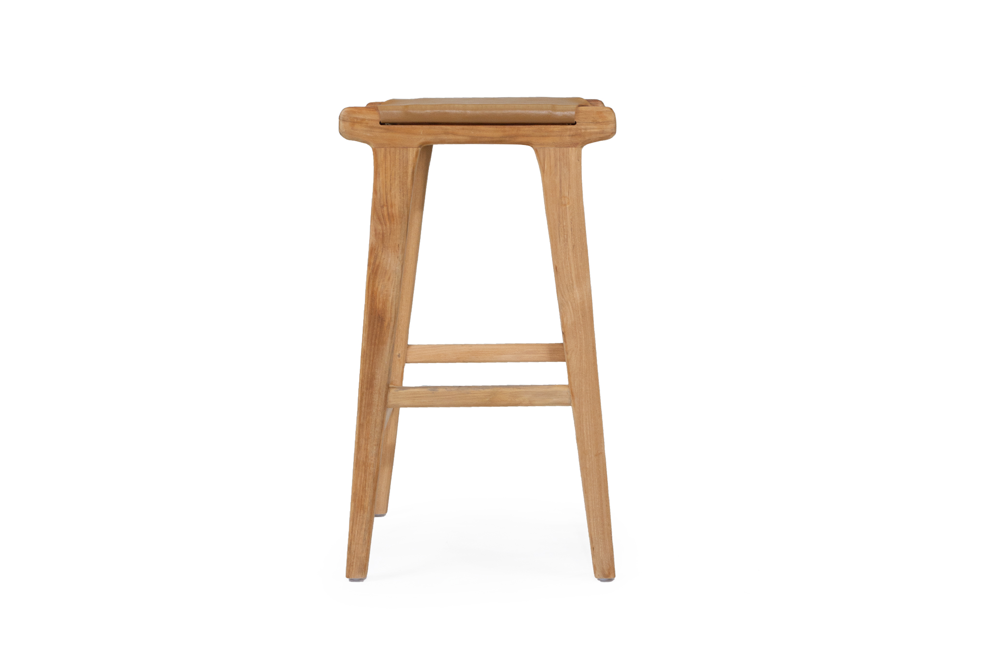Pasadena Leather Saddle Stool - Flat Tan - Image 5