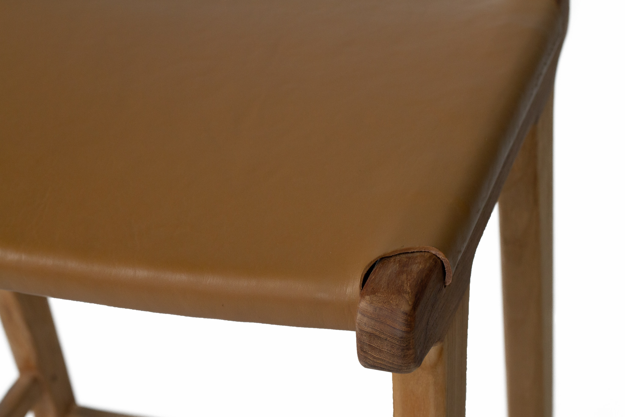 Pasadena Leather Saddle Stool - Flat Tan - Image 6