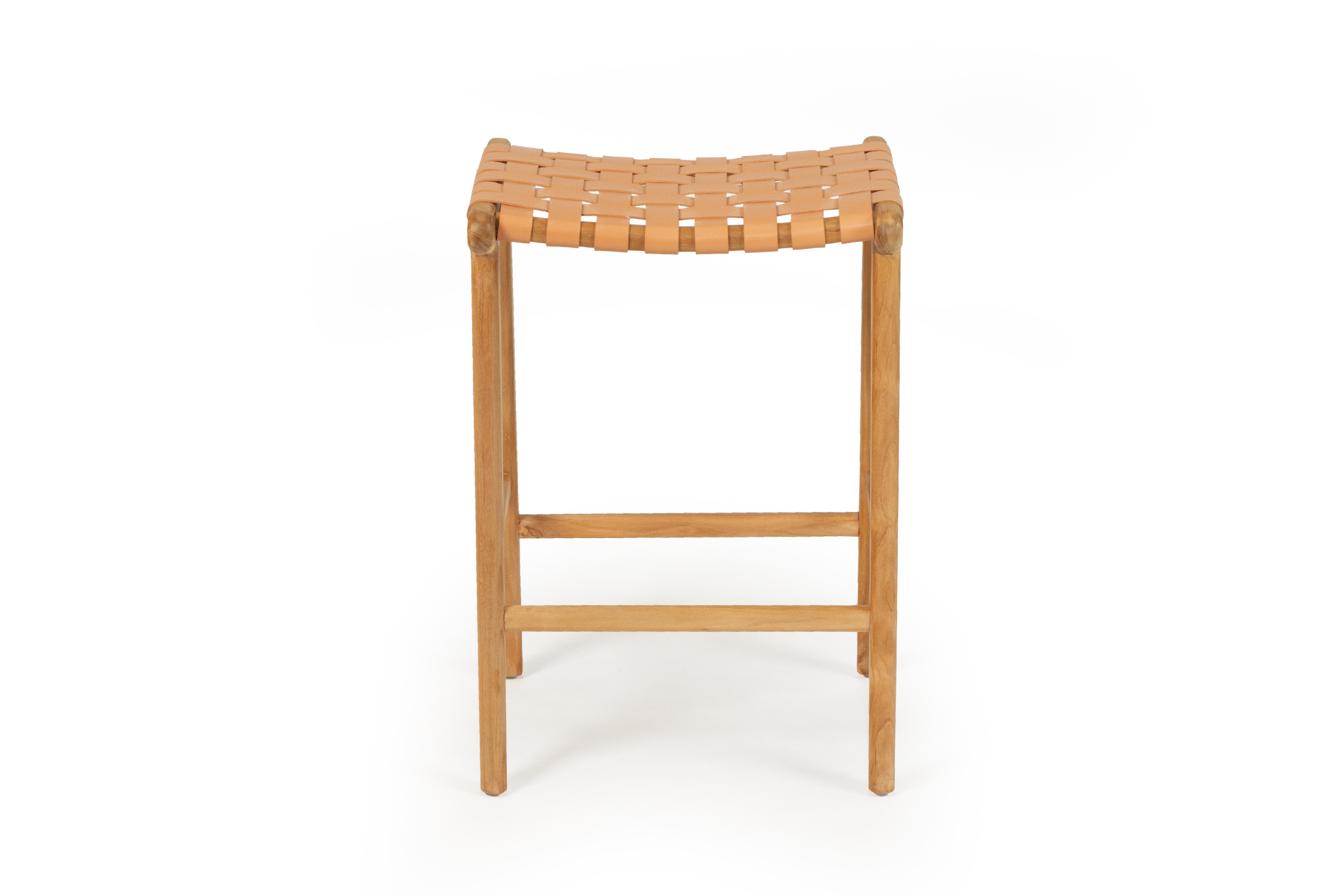 Pasadena Leather Saddle Stool - Woven Natural - Image 7