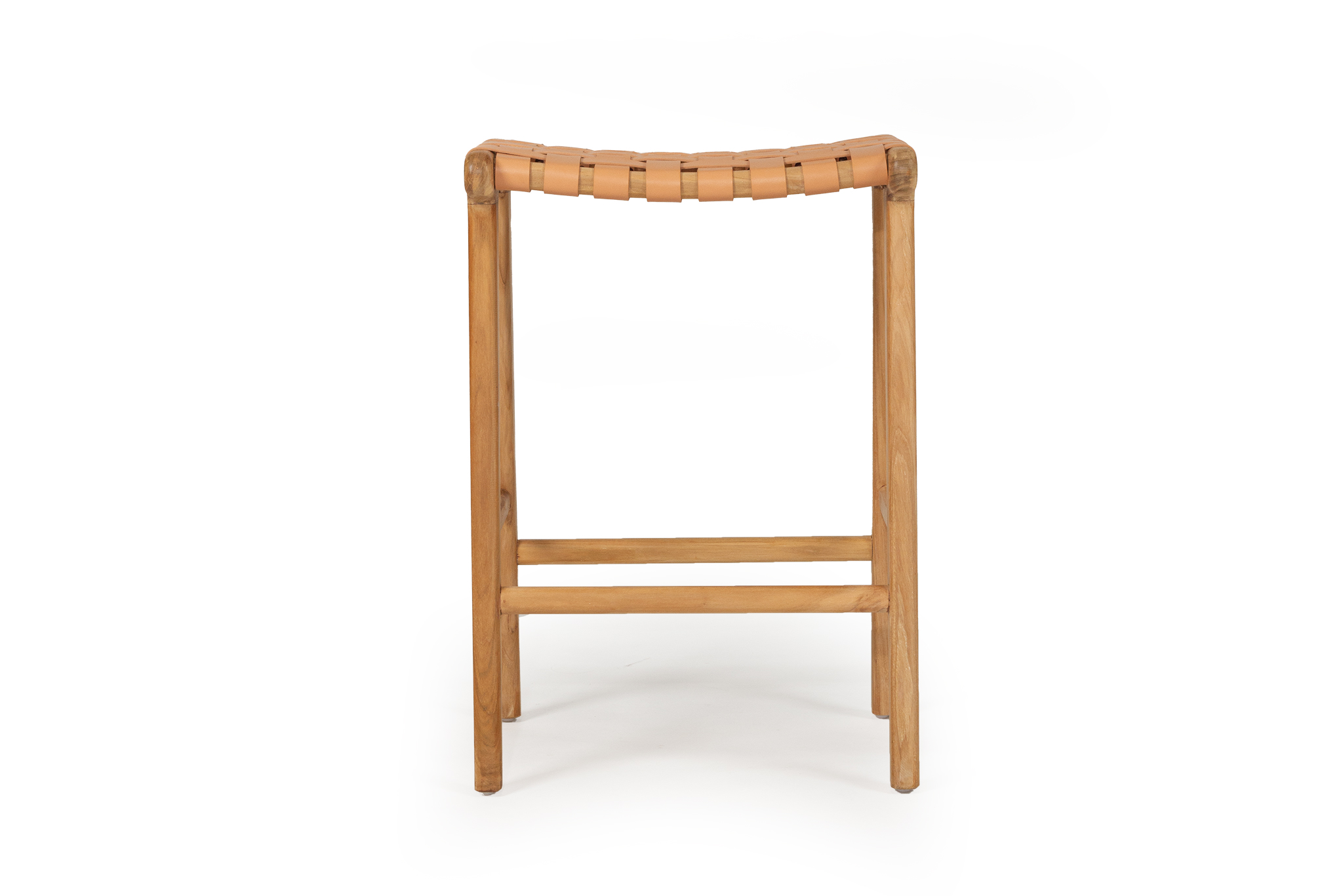Pasadena Leather Saddle Stool - Woven Natural - Image 6