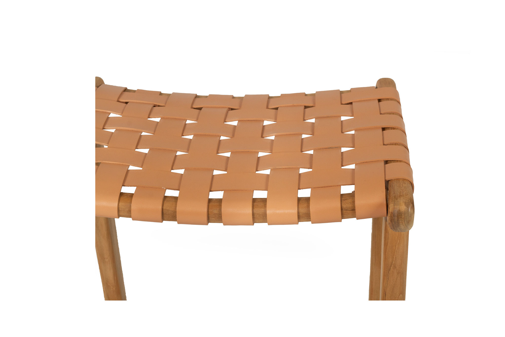 Pasadena Leather Saddle Stool - Woven Natural - Image 8
