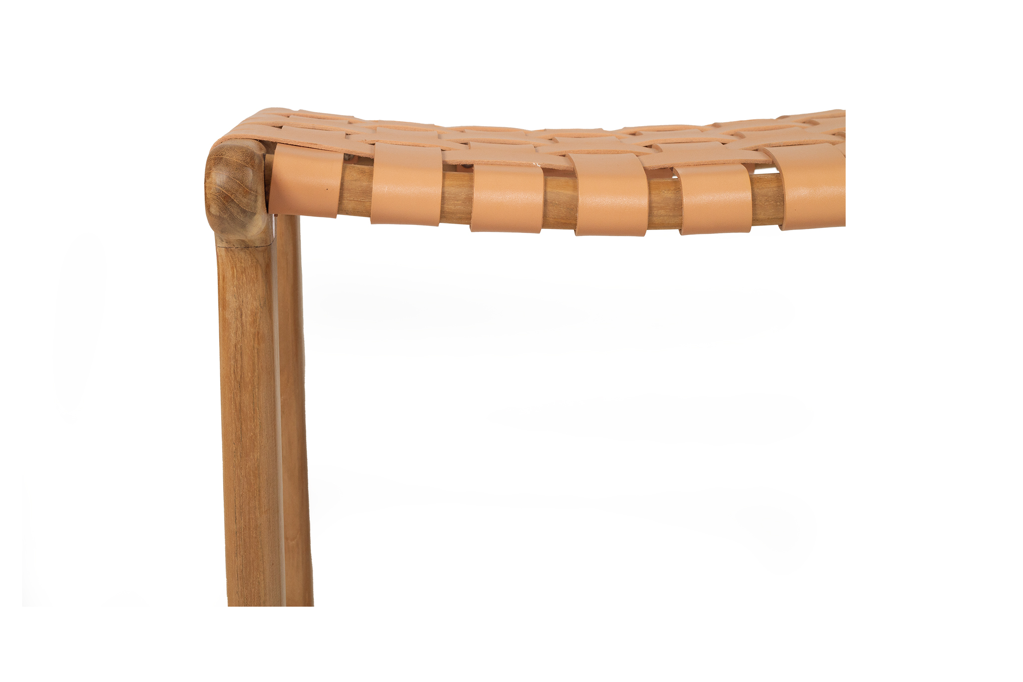 Pasadena Leather Saddle Stool - Woven Natural - Image 9