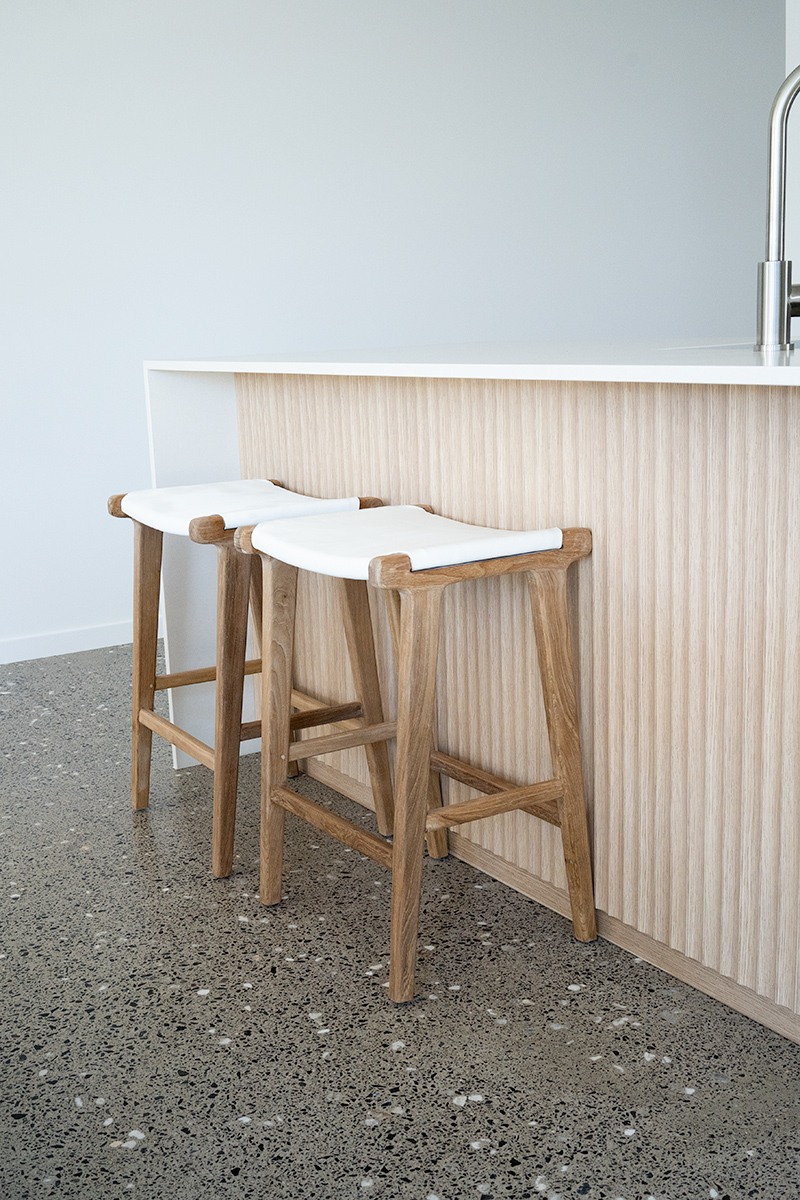 Pasadena Leather Saddle Stool - White - Flat - Image 21