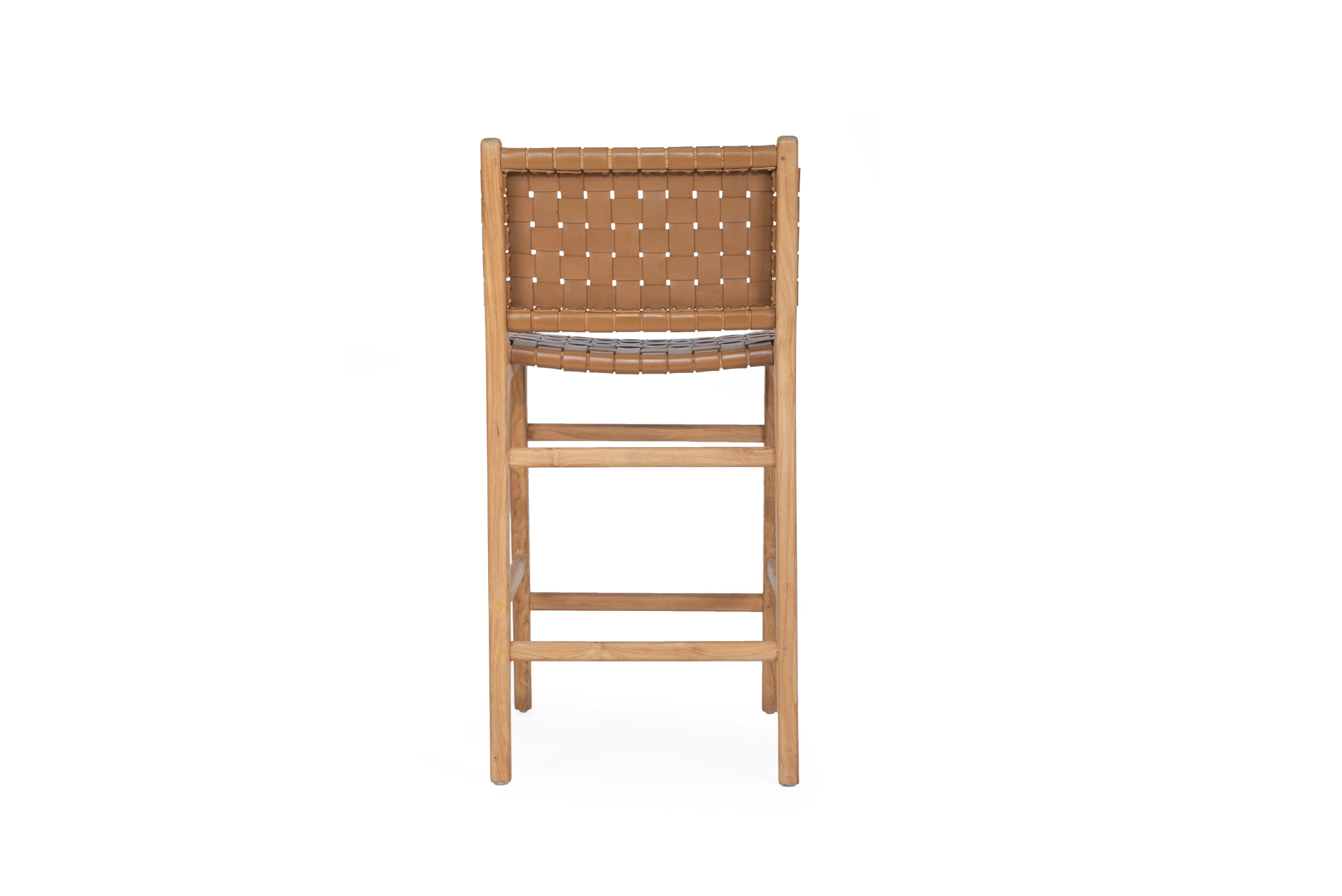 Pasadena Leather Counter Stool - Tan- Woven - Image 4