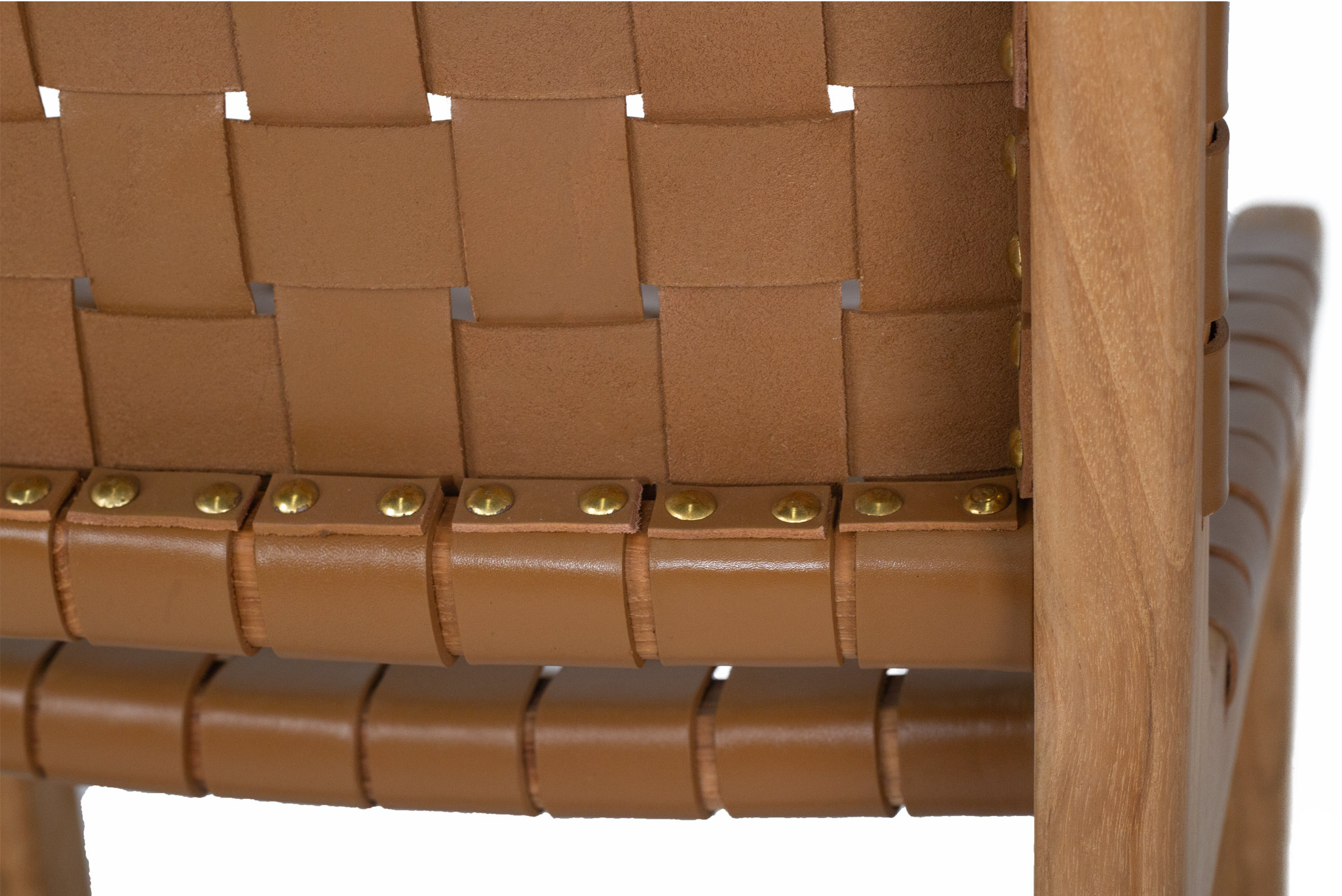 Pasadena Leather Counter Stool - Tan- Woven - Image 5