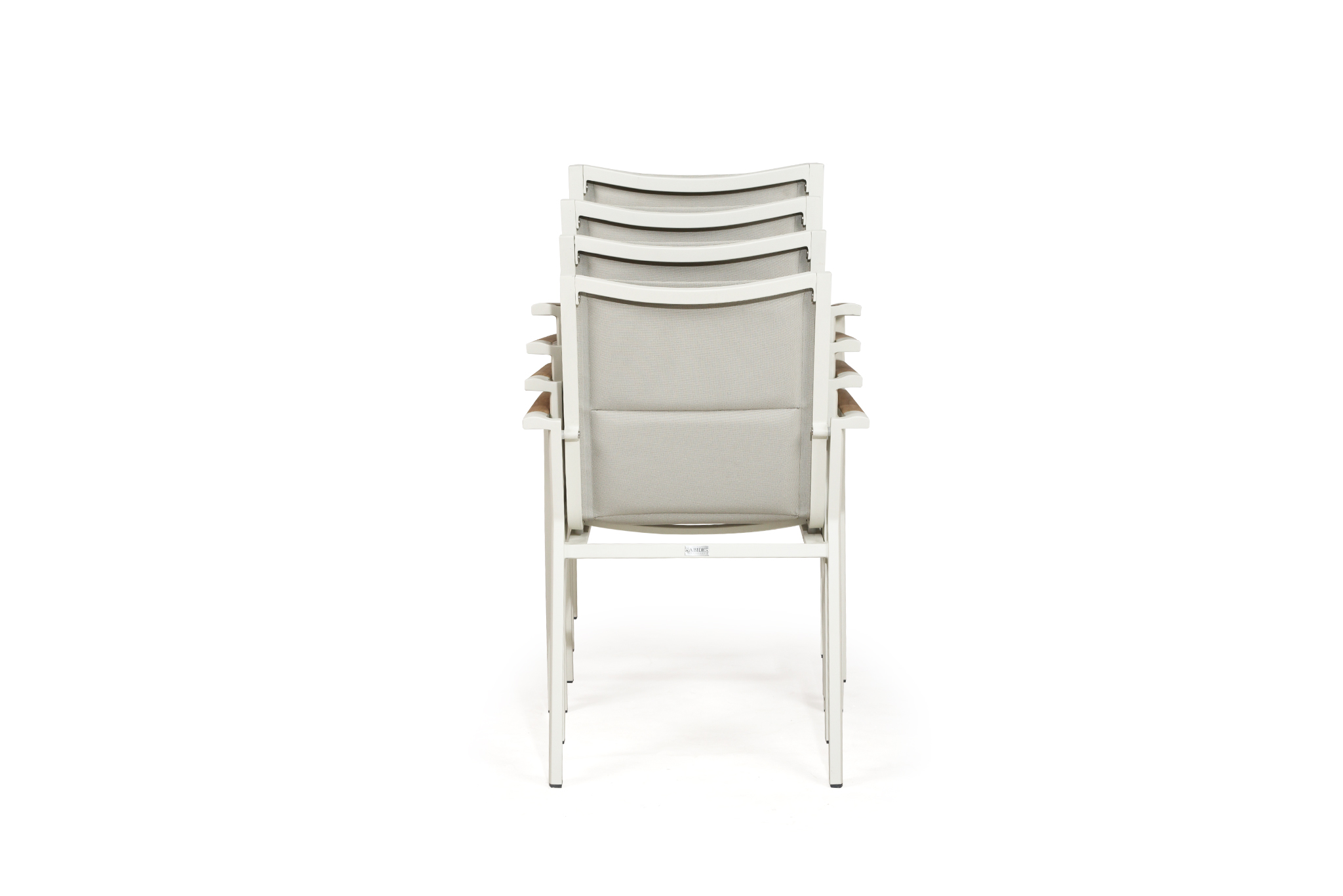 Roberto Stackable Outdoor Dining Chair - Pearl White - Set of 4 - Image 6