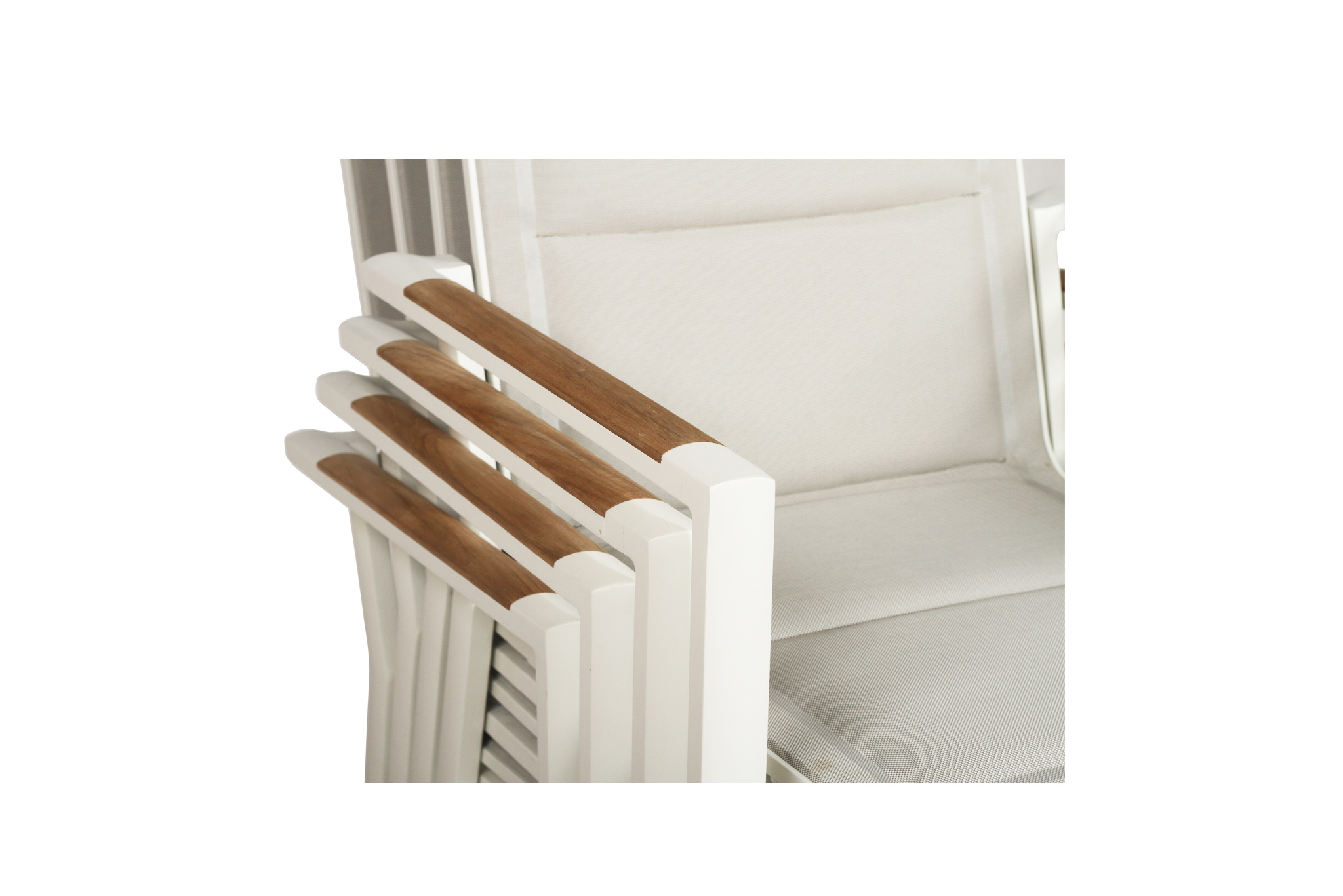 Roberto Stackable Outdoor Dining Chair - Pearl White - Set of 4 - Image 7